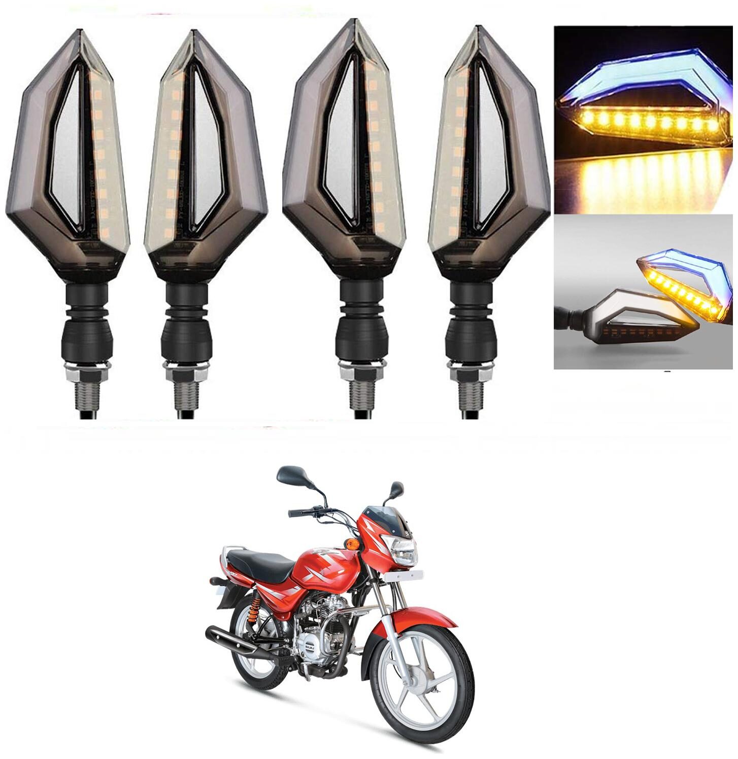 

SHOP4U D Shape Side Blinker LED Indicator Light Front Rear Light for Bajaj CT-100 ( Blue and Yellow )