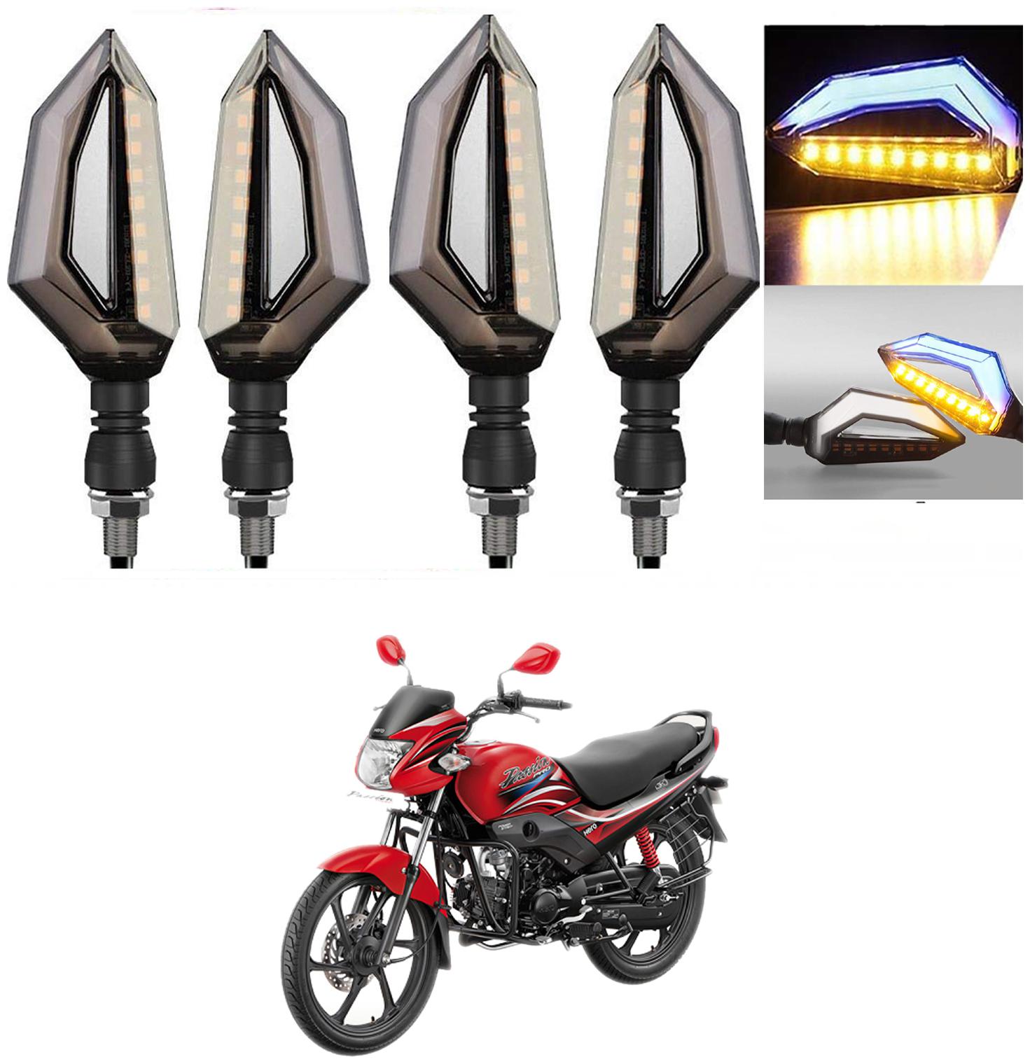

SHOP4U D Shape Side Blinker LED Indicator Light Front Rear Light for Hero Passion Pro ( Blue and Yellow )