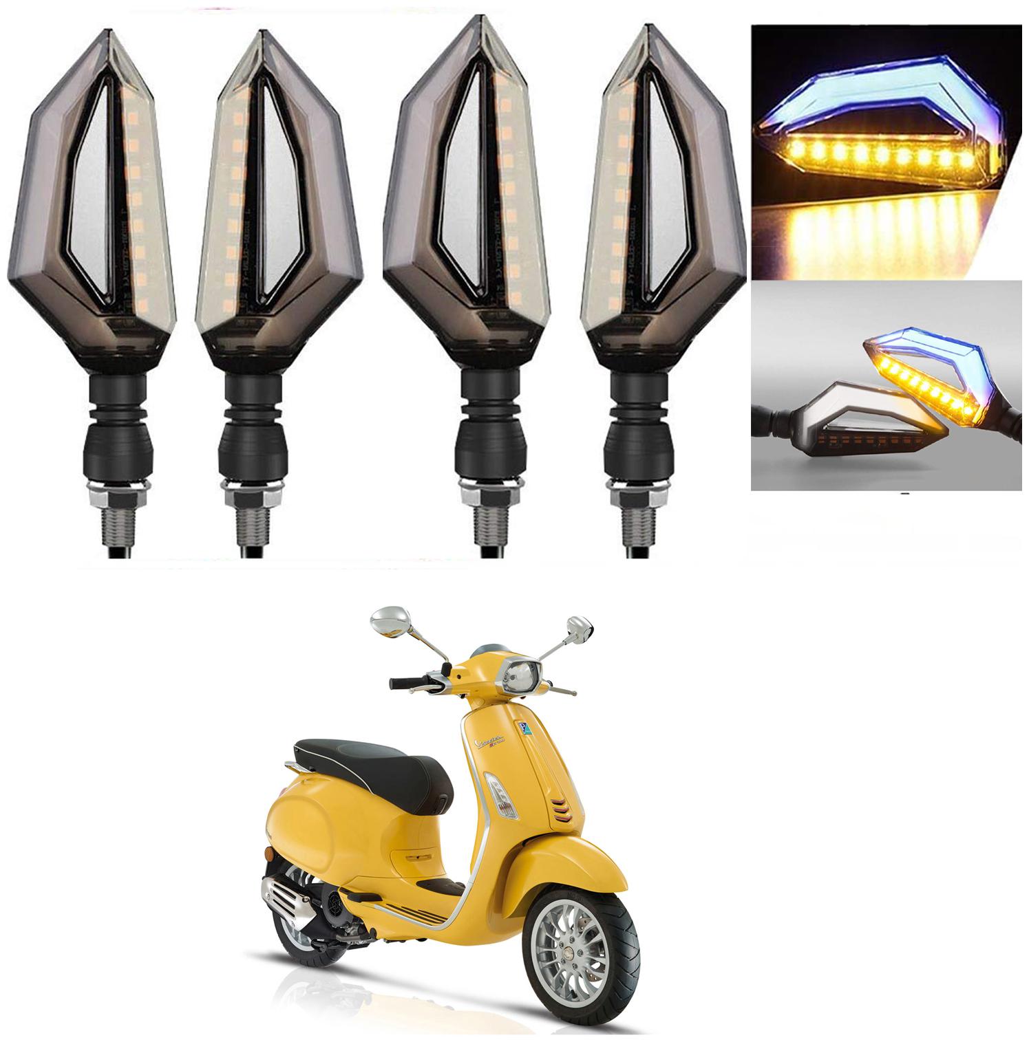 

SHOP4U D Shape Side Blinker LED Indicator Light Front Rear Light for PIAGGIO VESPA ELEGANTE 150 ( Blue and Yellow )