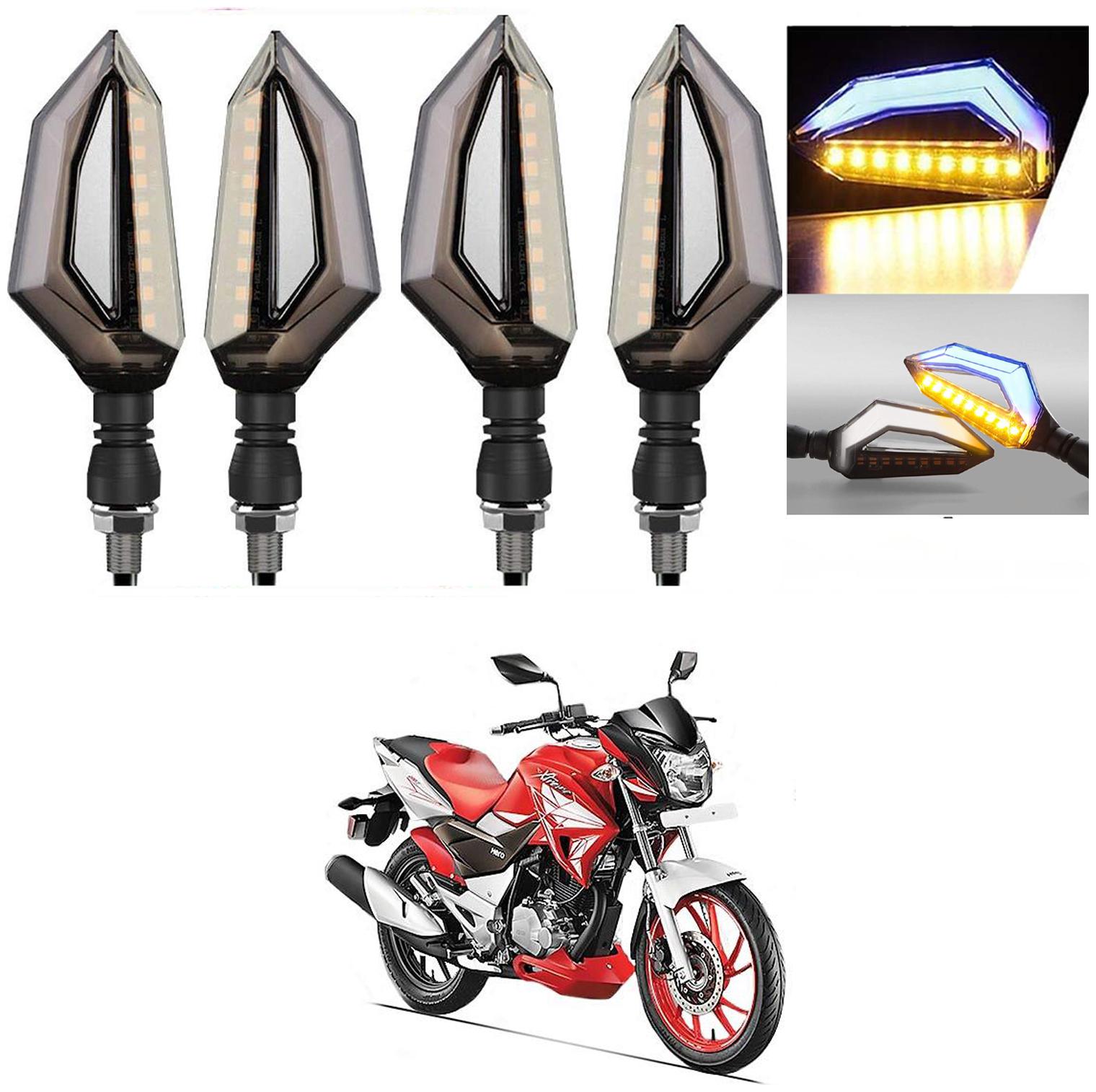 

SHOP4U D Shape Side Blinker LED Indicator Light Front Rear Light for Hero Xtreme 2005 ( Blue and Yellow )