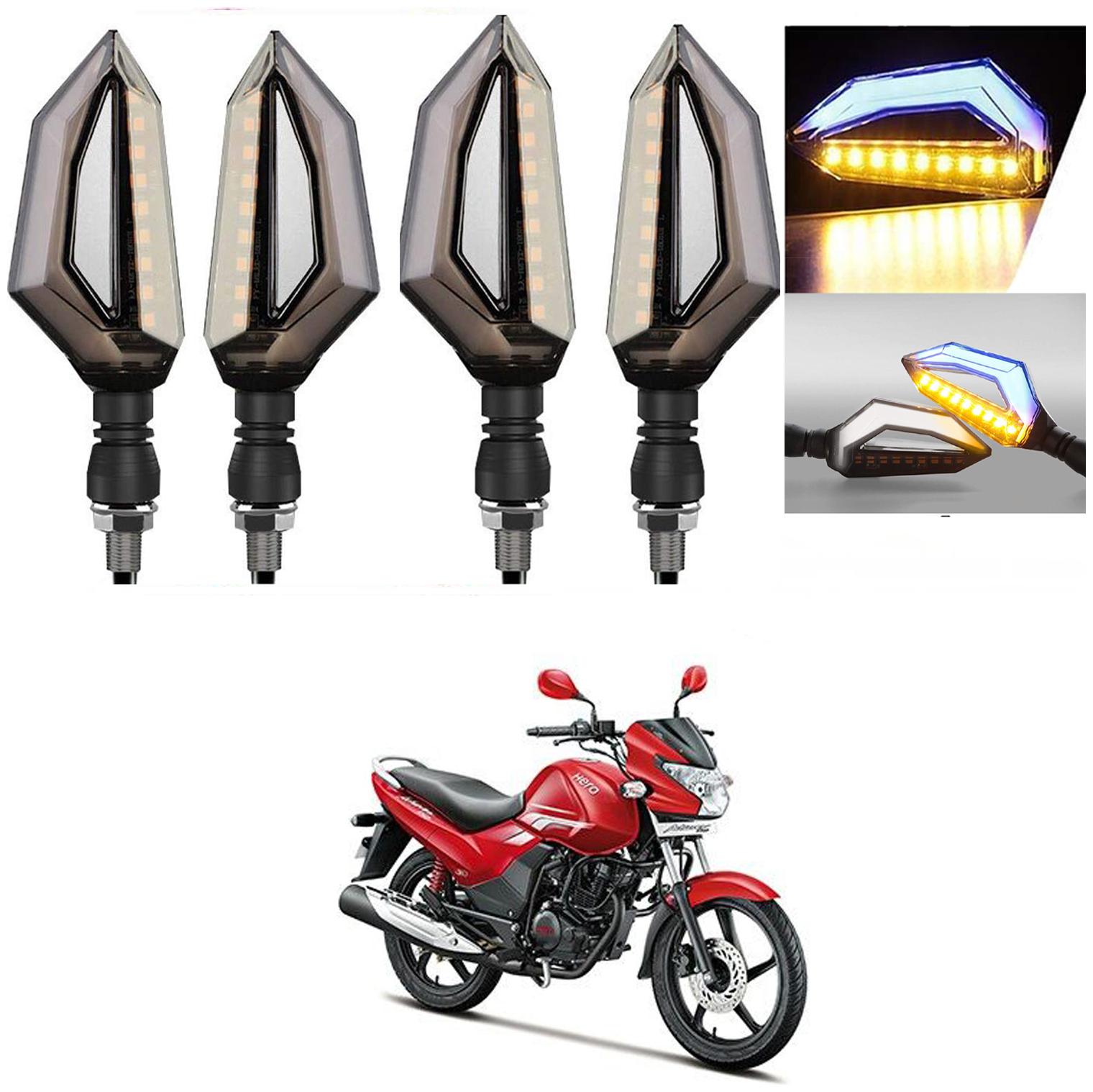 

SHOP4U D Shape Side Blinker LED Indicator Light Front Rear Light for Hero Achiever ( Blue and Yellow )