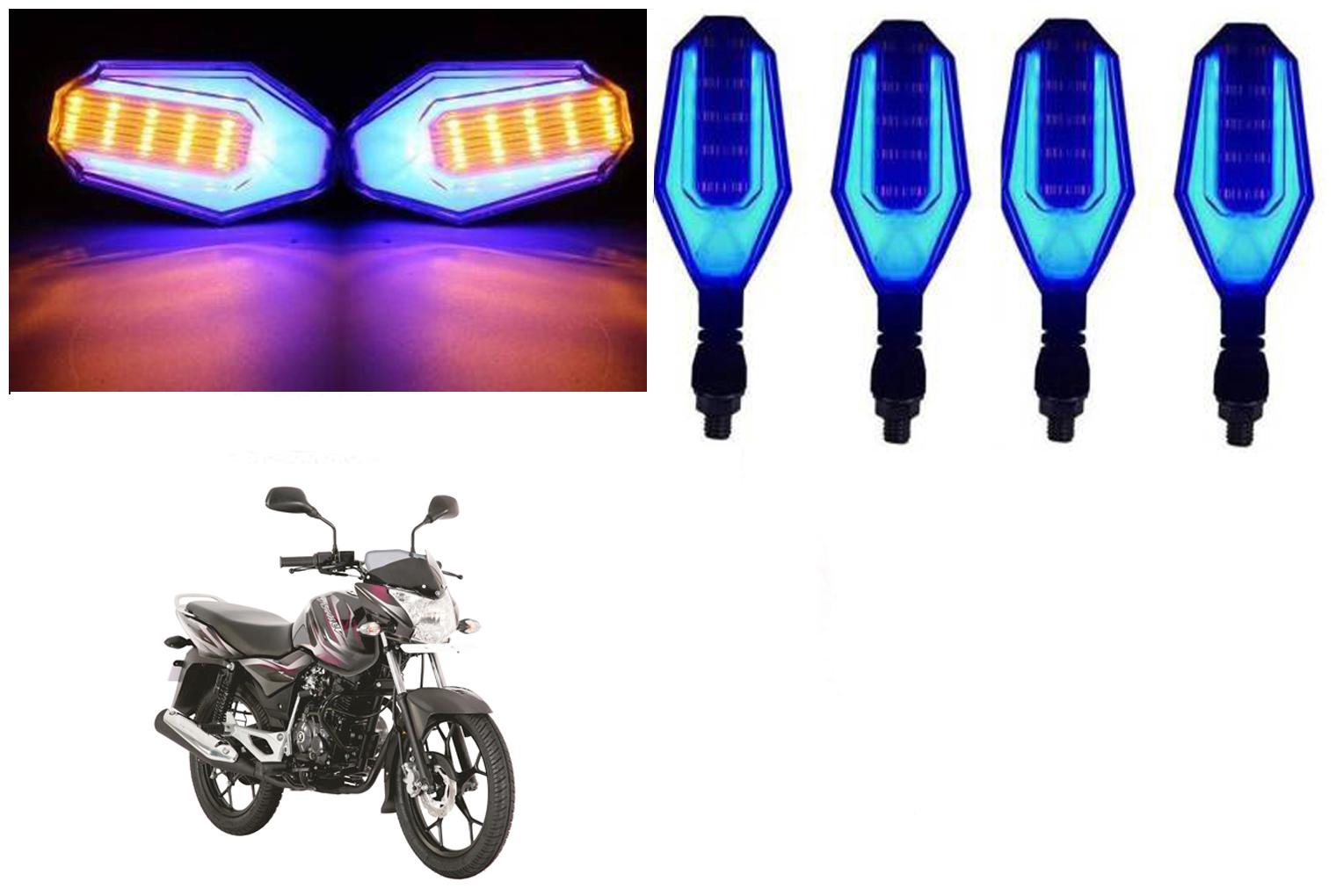 

SHOP4U Front Side Rear U Shape Dual Color DRL Indicator Light for Bajaj Discover 125M ( Blue Yellow Pack of 4 )