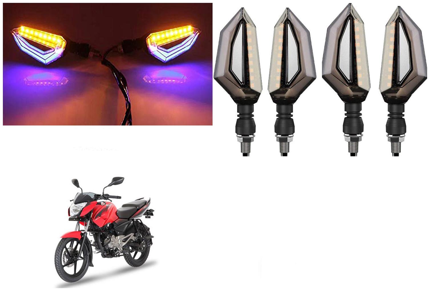 

SHOP4U Front Side Rear D Shape Dual Color DRL Indicator Light for Bajaj Pulsar 135LS ( Blue Yellow Pack of 4 )