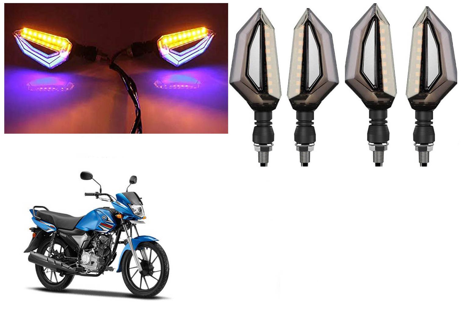

SHOP4U Front Side Rear D Shape Dual Color DRL Indicator Light for Yamaha Saluto RX ( Blue Yellow Pack of 4 )