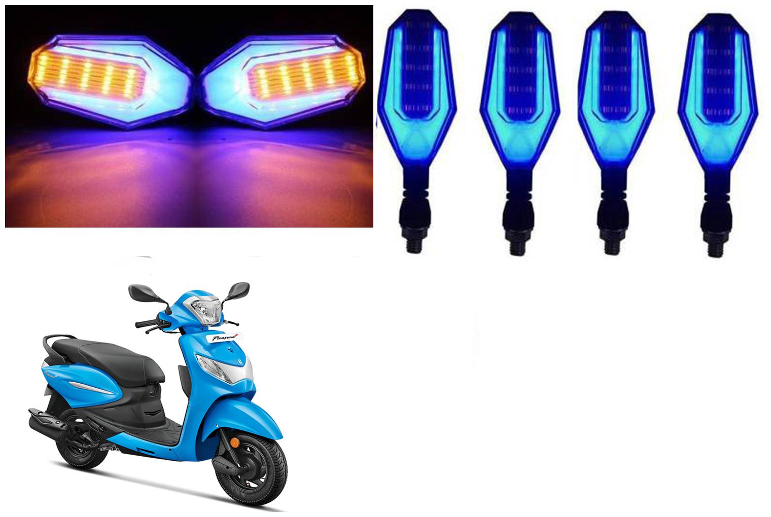 

SHOP4U Front Side Rear U Shape Dual Color DRL Indicator Light for Hero Pleasure Plus ( Blue Yellow Pack of 4 )
