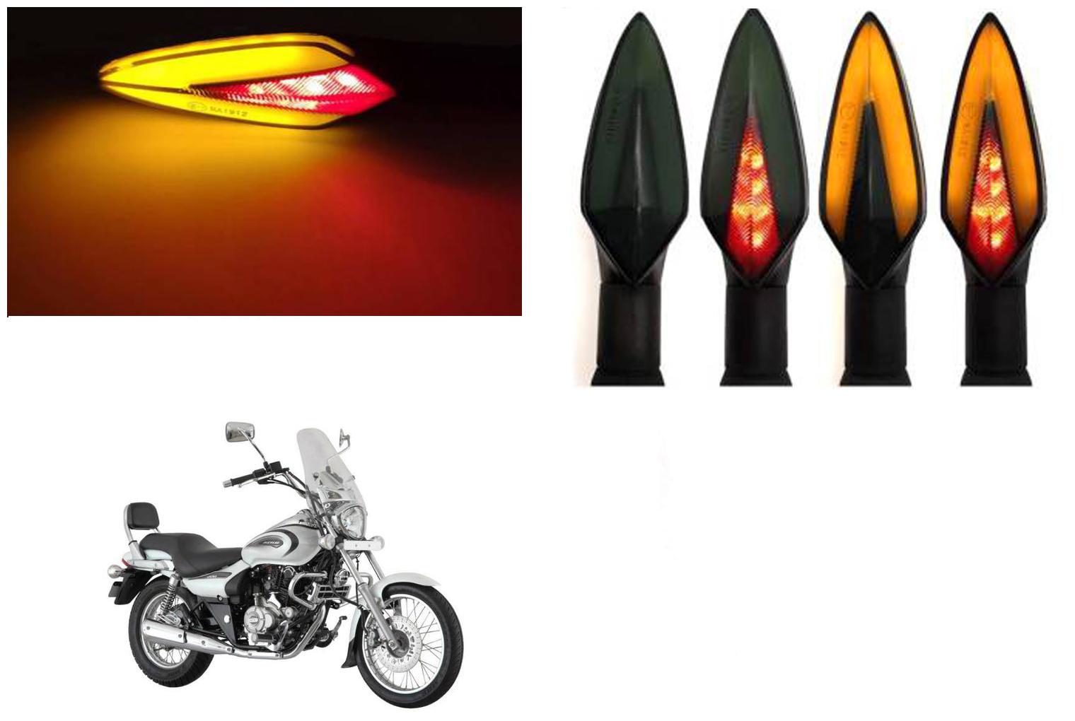 

SHOP4U Front Side Rear A Shape Dual Color DRL Indicator Light for Bajaj Avenger Cruise 220 (2) ( Pack of 4 Red and Amber )