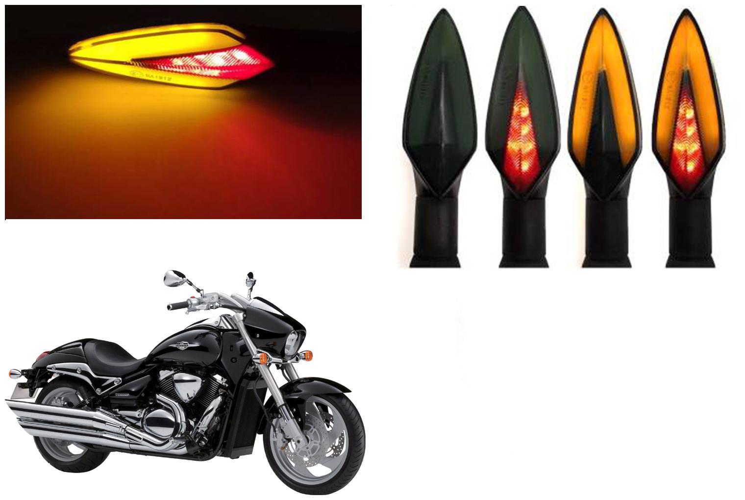 

SHOP4U Front Side Rear A Shape Dual Color DRL Indicator Light for Suzuki Intruder M1800R ( Pack of 4 Red and Amber )