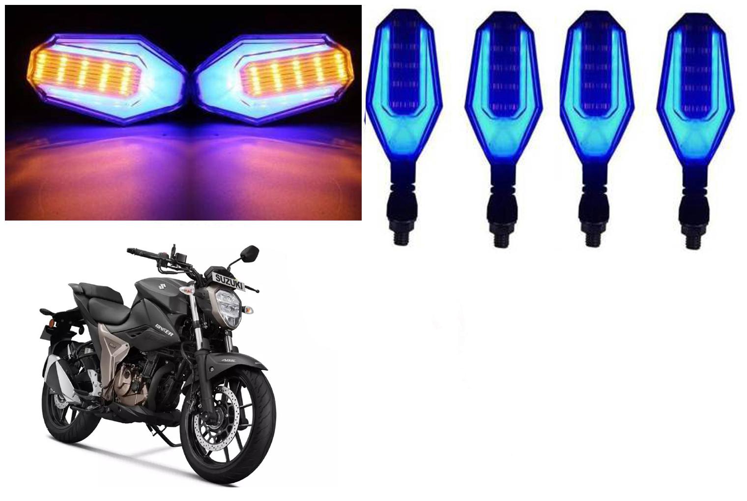 

SHOP4U Front Side Rear U Shape Dual Color DRL Indicator Light for Suzuki Gixxer 250 BS6 ( Blue Yellow Pack of 4 )