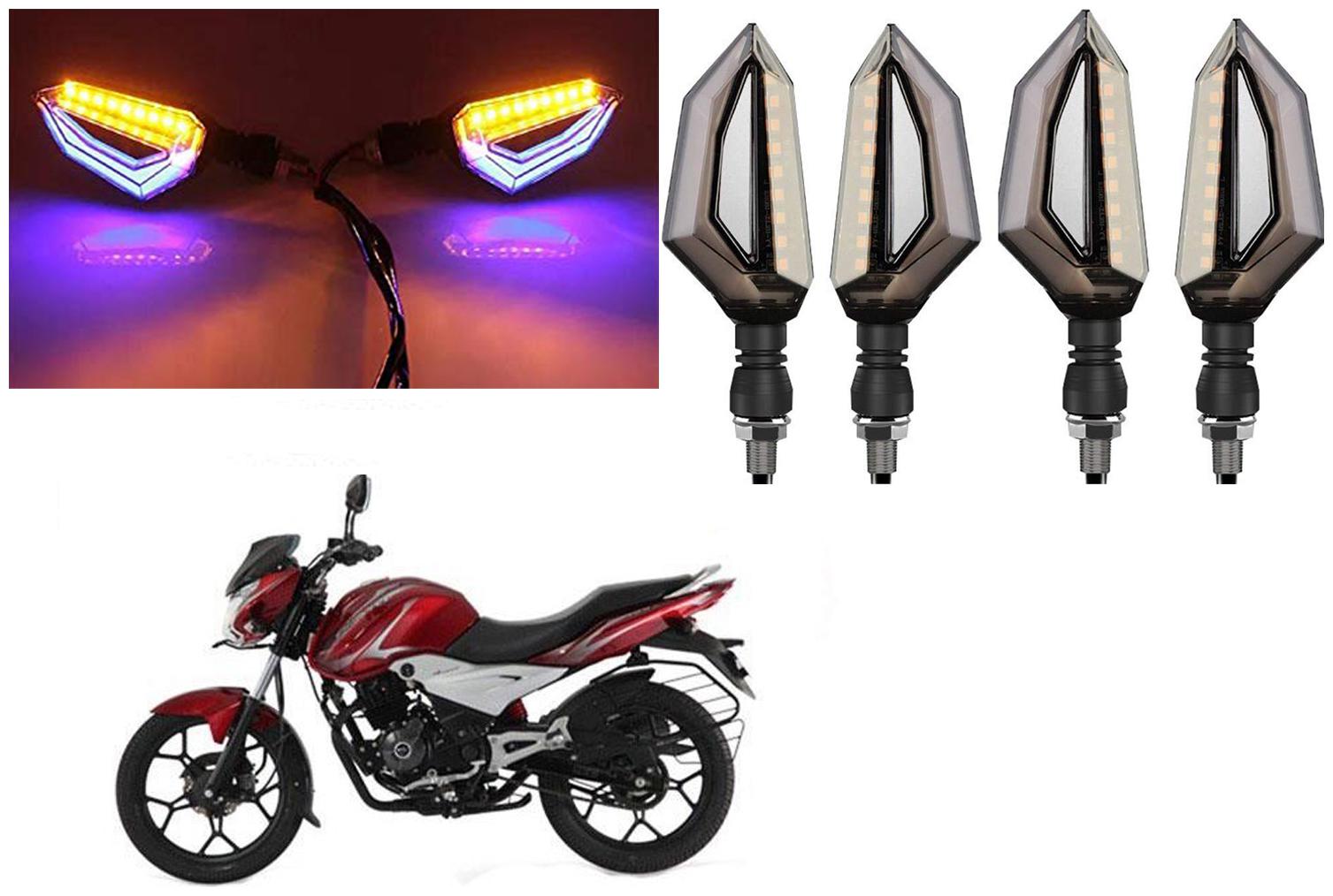 

SHOP4U Front Side Rear D Shape Dual Color DRL Indicator Light for Bajaj Discover 100T ( Blue Yellow Pack of 4 )