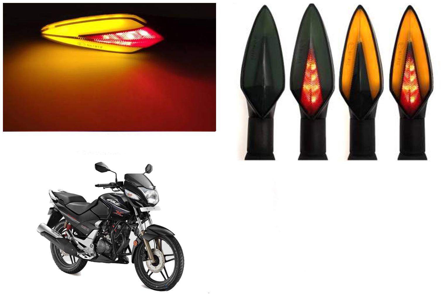 

SHOP4U Front Side Rear A Shape Dual Color DRL Indicator Light for Hero Xtreme 2005 ( Pack of 4 Red and Amber )