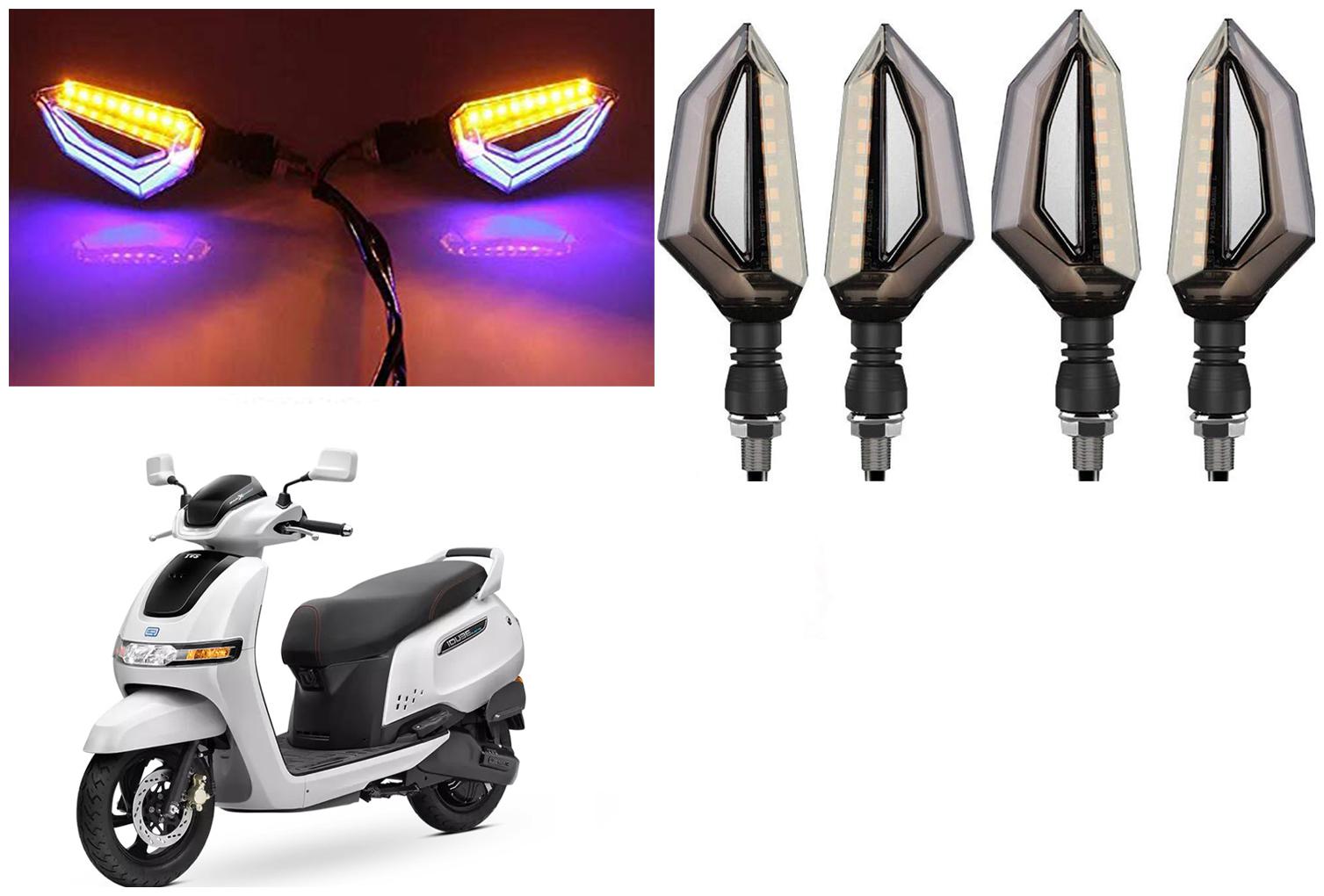 

SHOP4U Front Side Rear D Shape Dual Color DRL Indicator Light for TVS iQube Electric ( Blue Yellow Pack of 4 )