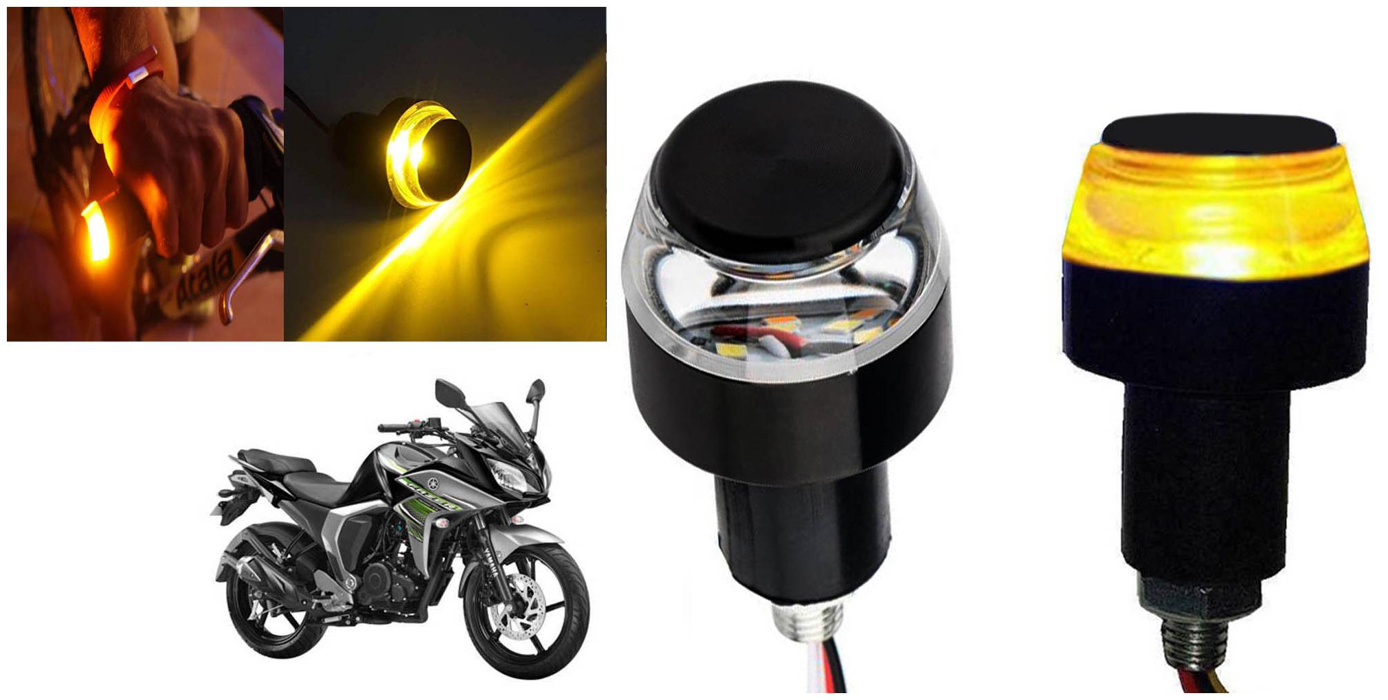 

SHOP4U Handlebar LED Turn Signal Indicatorn Dual Bulb for Yamaha Fazer FI ( White and Yellow 2 PCs )