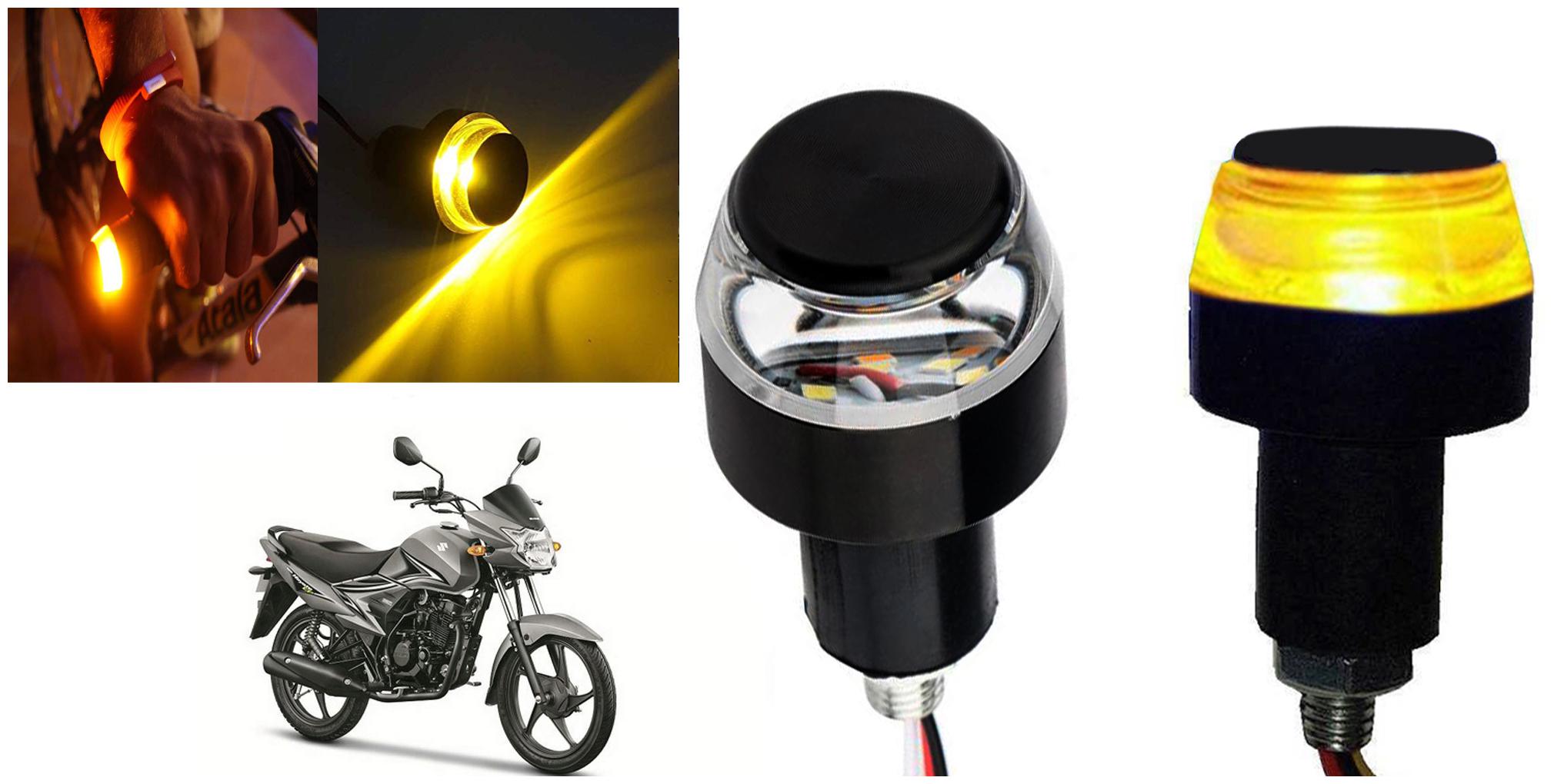 

SHOP4U Handlebar LED Turn Signal Indicatorn Dual Bulb for Suzuki Hayate ( White and Yellow 2 PCs )