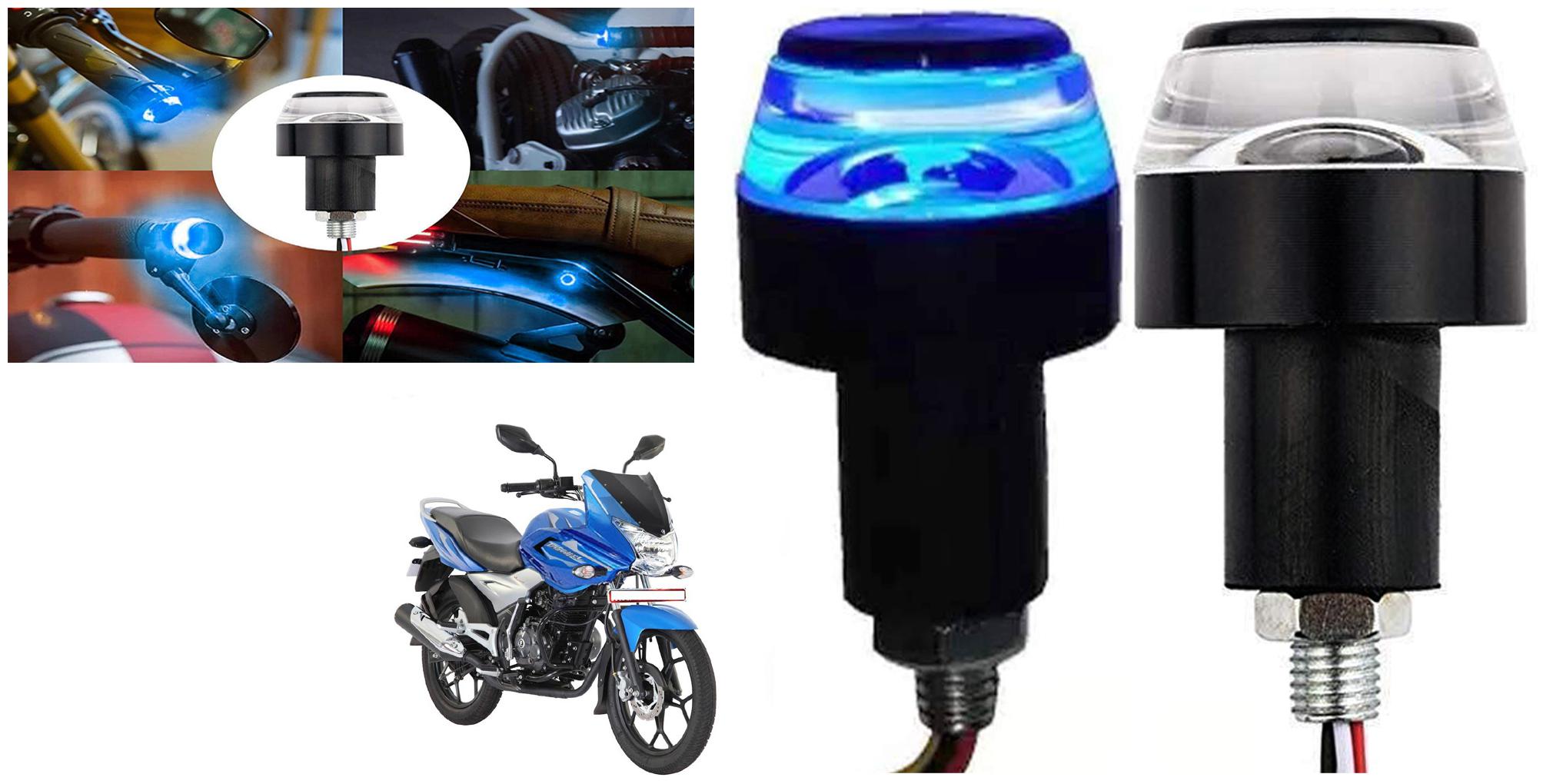 

SHOP4U Handlebar LED Turn Signal Handelbar Dual Bulb for Bajaj Discover 150F ( White and Blue 2 PCs )