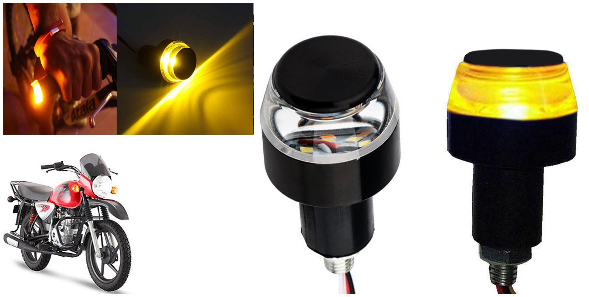 

SHOP4U Handlebar LED Turn Signal Indicatorn Dual Bulb for Bajaj Boxer BM150 ( White and Yellow 2 PCs )