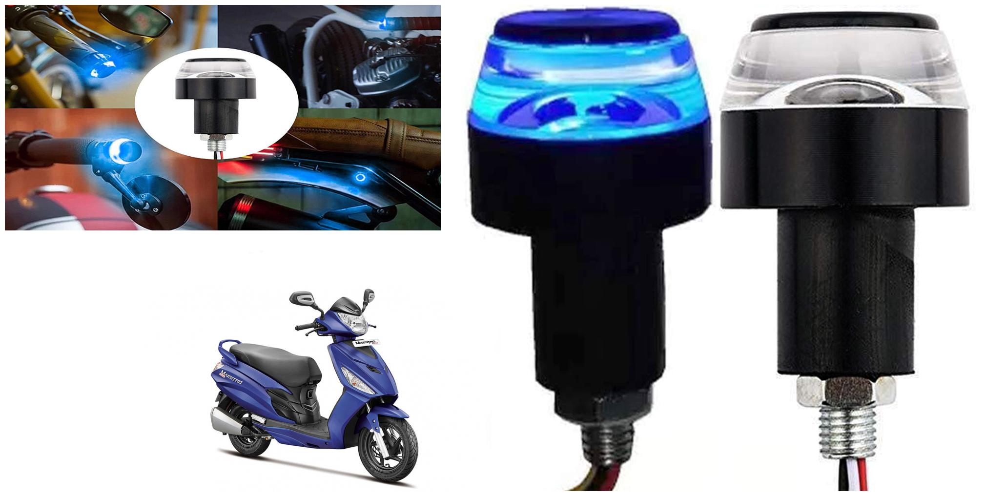 

SHOP4U Handlebar LED Turn Signal Handelbar Dual Bulb for Hero Maestro Edge ( White and Blue 2 PCs )