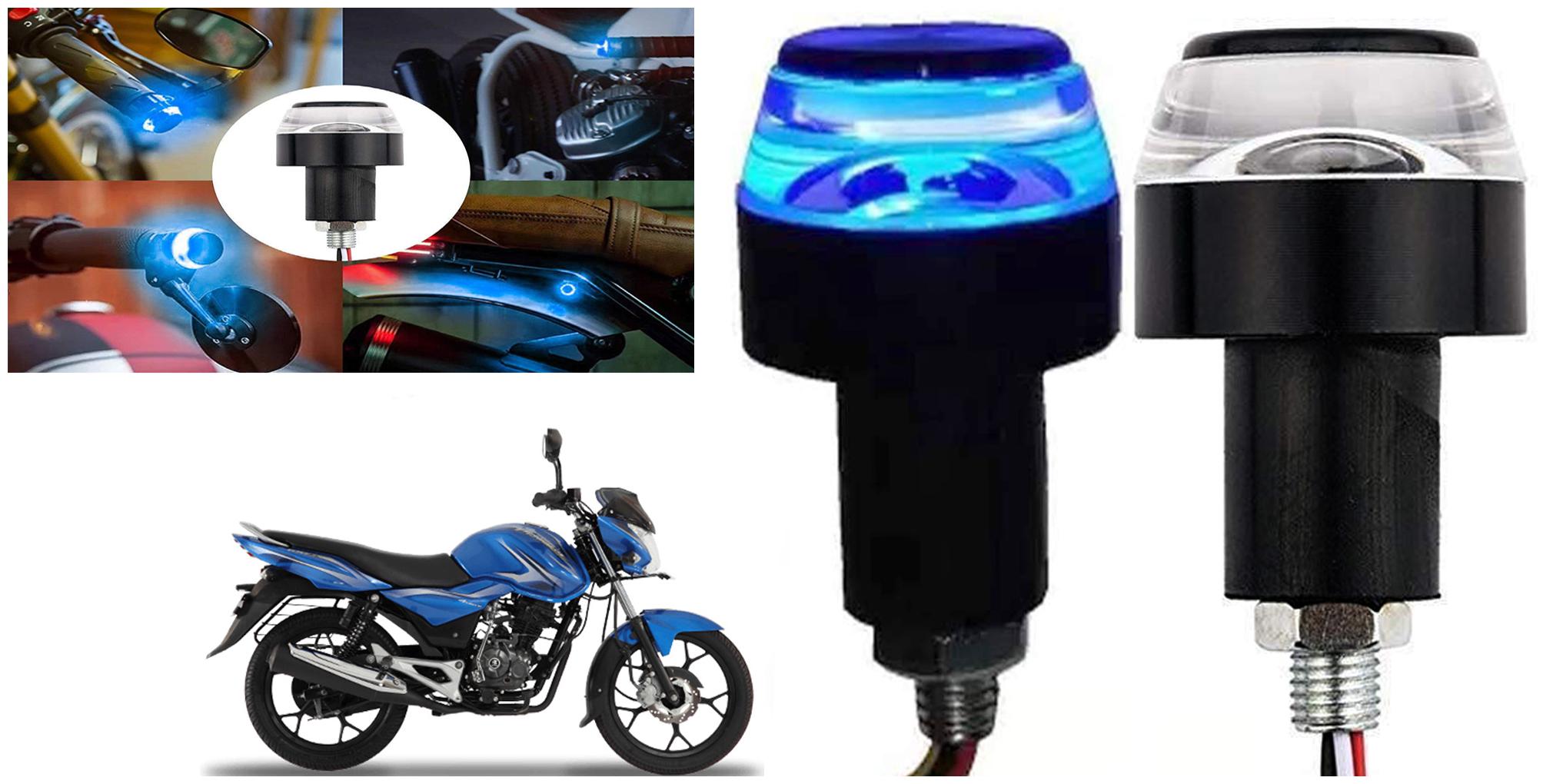 

SHOP4U Handlebar LED Turn Signal Handelbar Dual Bulb for Bajaj Discover 100M ( White and Blue 2 PCs )