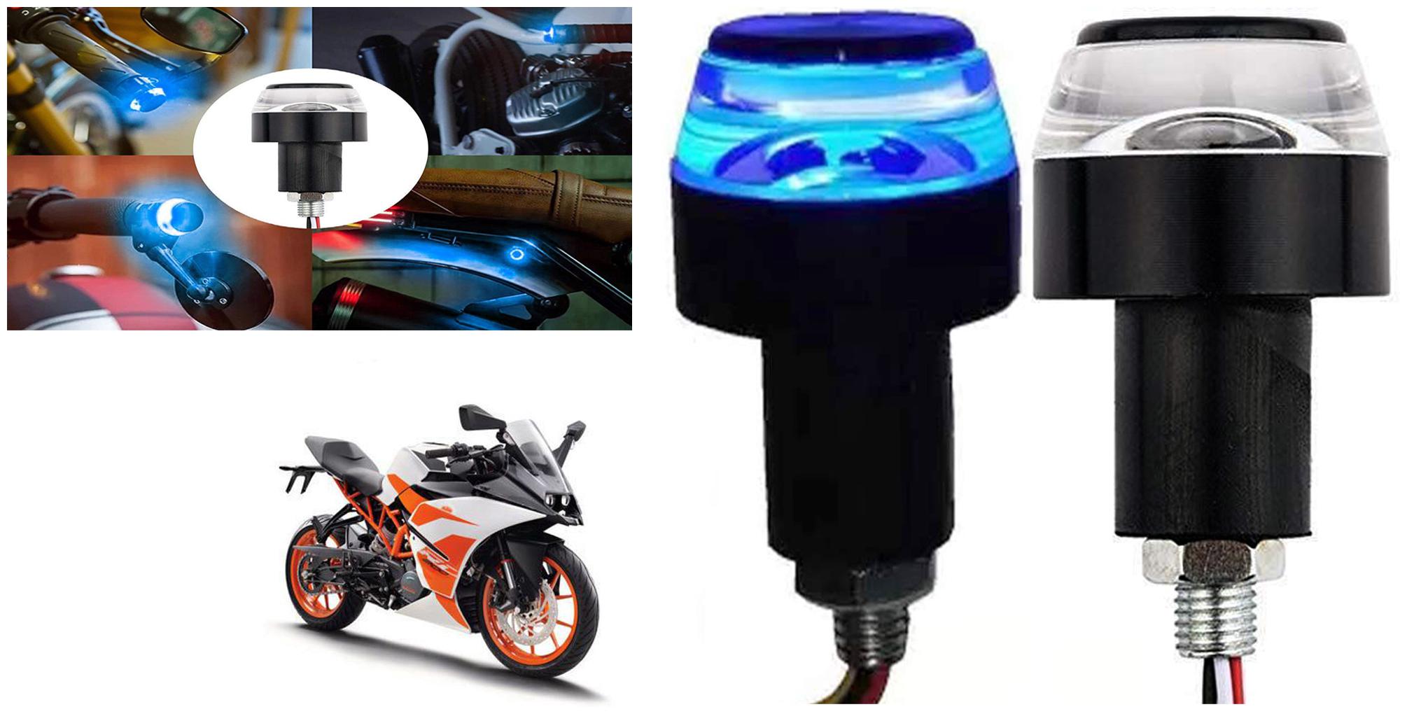 

SHOP4U Handlebar LED Turn Signal Handelbar Dual Bulb for KTM RC 200 ( White and Blue 2 PCs )