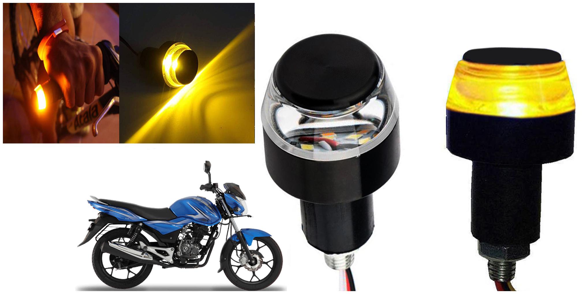 

SHOP4U Handlebar LED Turn Signal Indicatorn Dual Bulb for Bajaj Discover 100M ( White and Yellow 2 PCs )