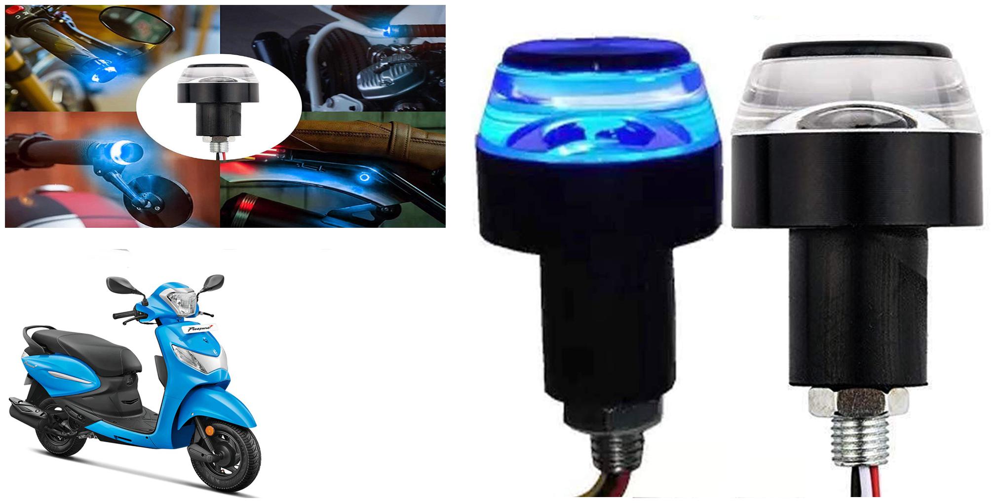 

SHOP4U Handlebar LED Turn Signal Handelbar Dual Bulb for Hero Pleasure Plus ( White and Blue 2 PCs )