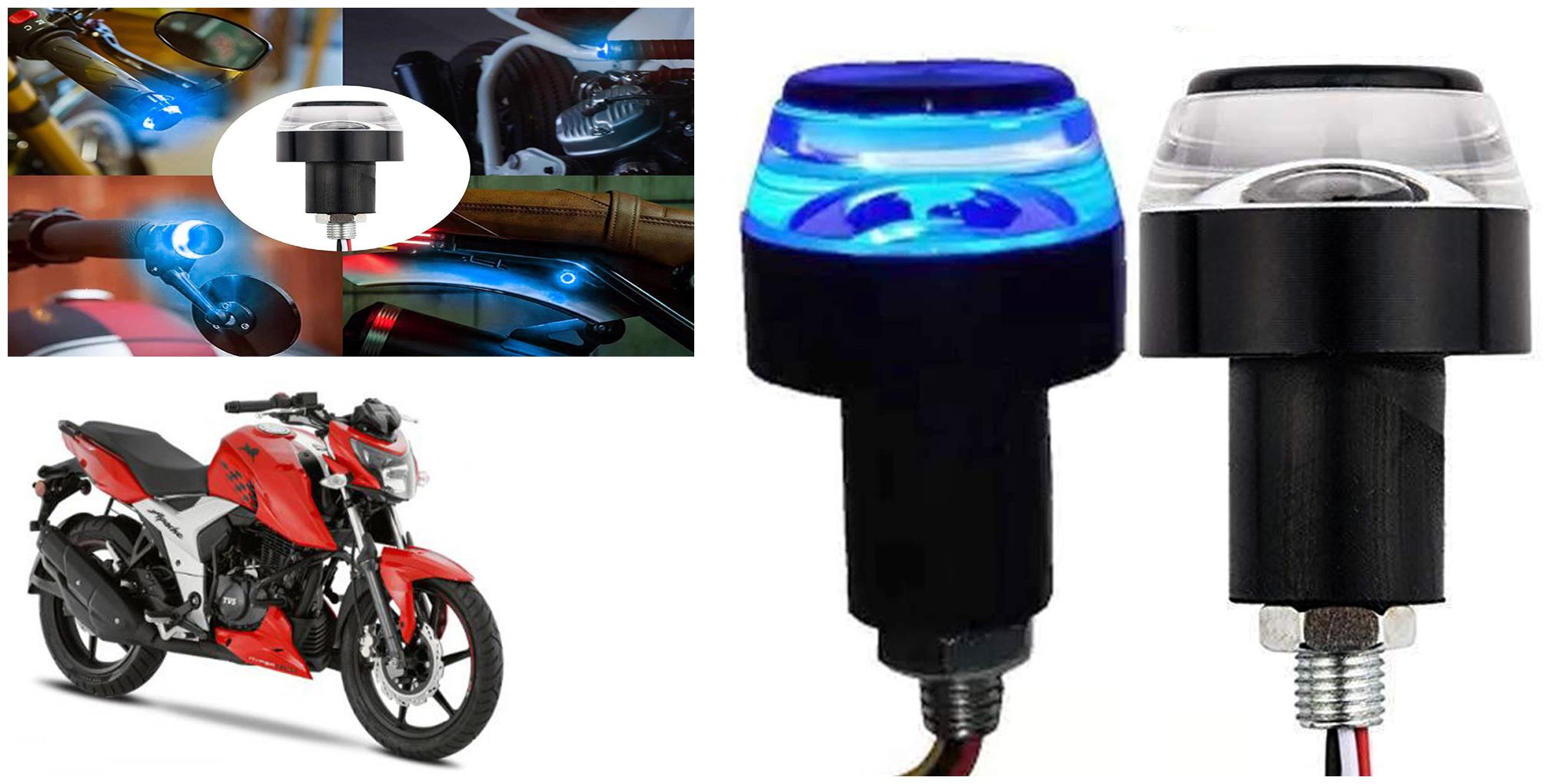 

SHOP4U Handlebar LED Turn Signal Handelbar Dual Bulb for TVS Apache RTR 160 4V ( White and Blue 2 PCs )