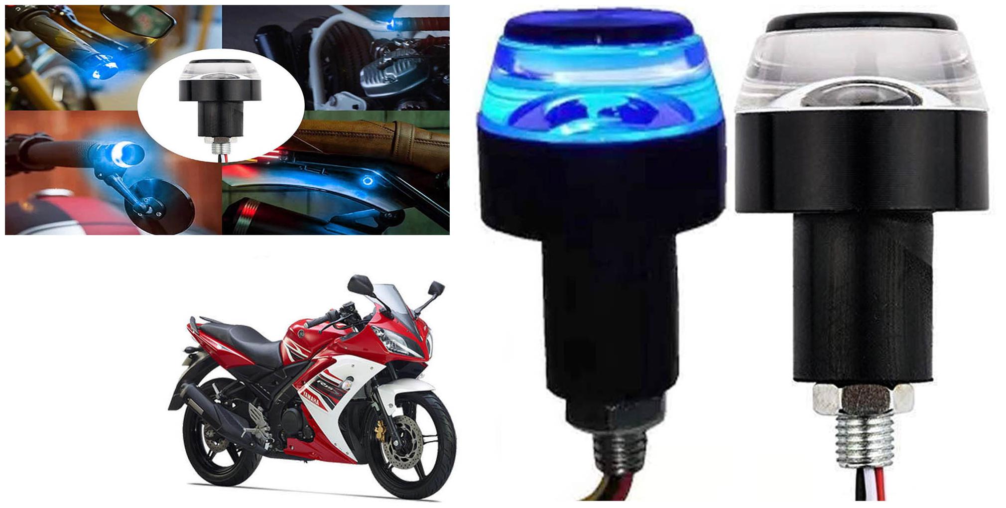 

SHOP4U Handlebar LED Turn Signal Handelbar Dual Bulb for Yamaha YZF R15 ( White and Blue 2 PCs )