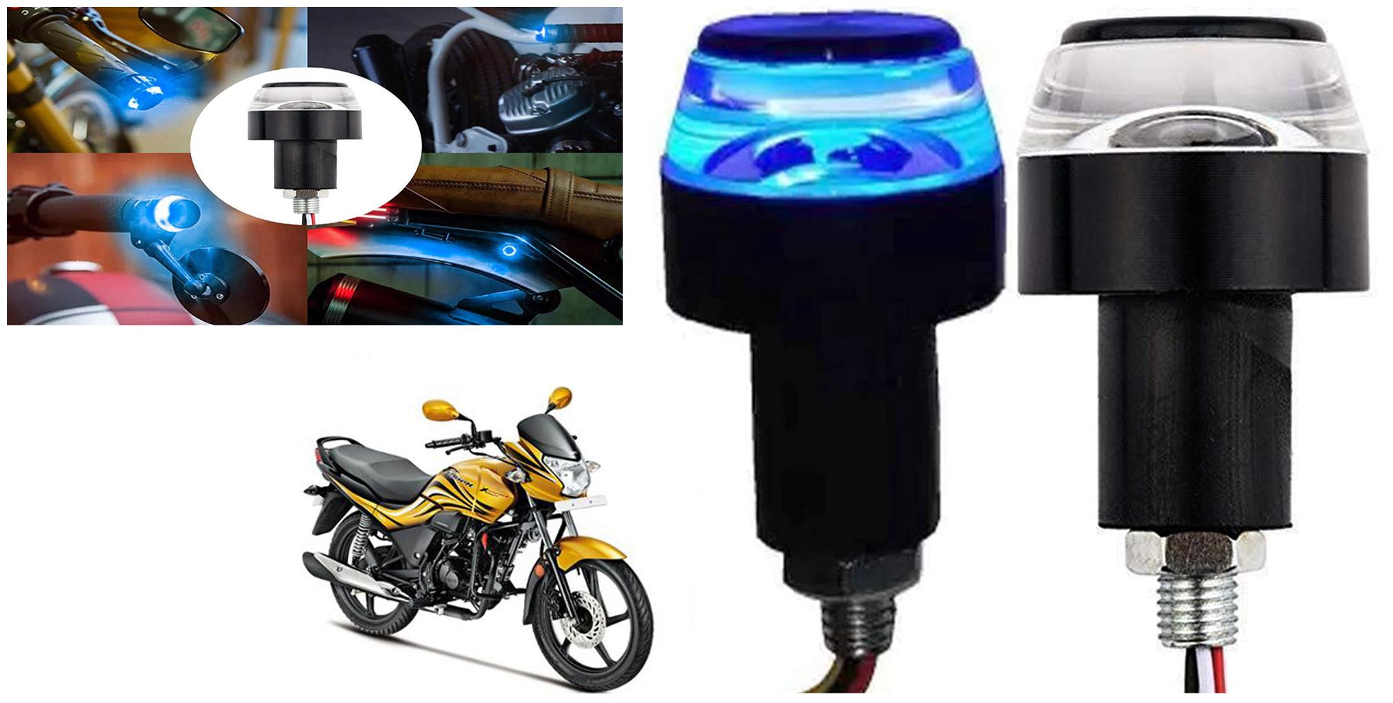 

SHOP4U Handlebar LED Turn Signal Handelbar Dual Bulb for Hero Passion X Pro ( White and Blue 2 PCs )