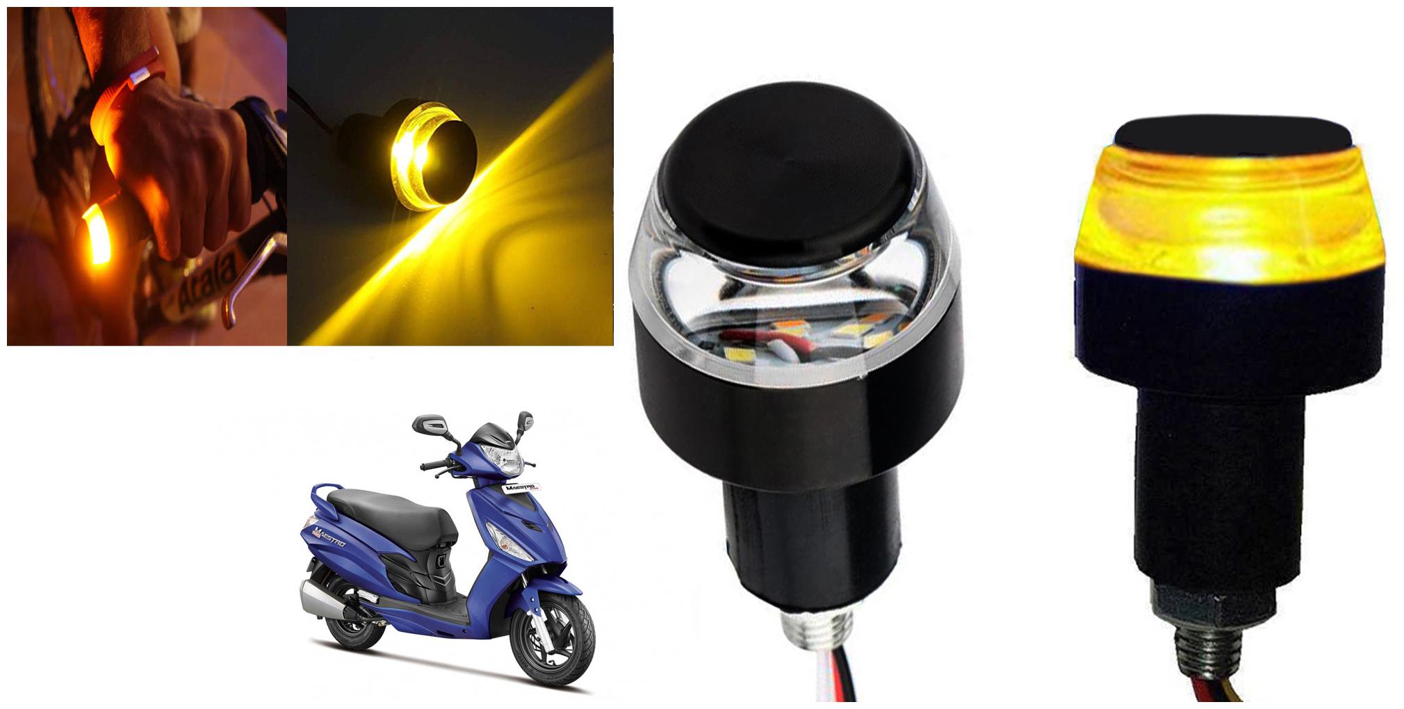 

SHOP4U Handlebar LED Turn Signal Indicatorn Dual Bulb for Hero Maestro Edge ( White and Yellow 2 PCs )
