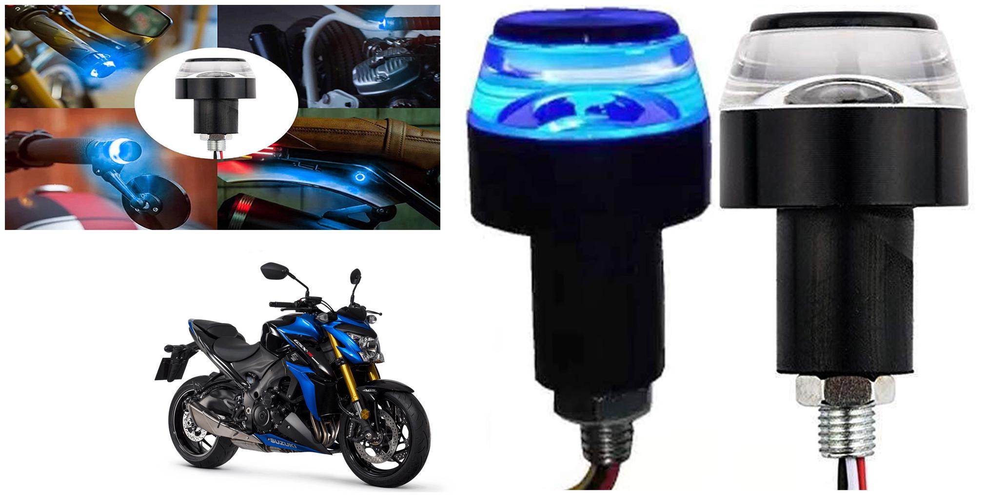 

SHOP4U Handlebar LED Turn Signal Handelbar Dual Bulb for Suzuki GSX S1000 ( White and Blue 2 PCs )