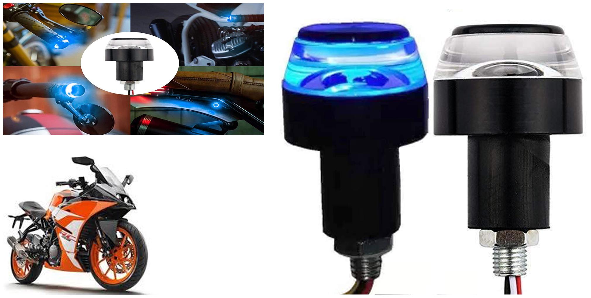 

SHOP4U Handlebar LED Turn Signal Handelbar Dual Bulb for KTM RC 125 ( White and Blue 2 PCs )