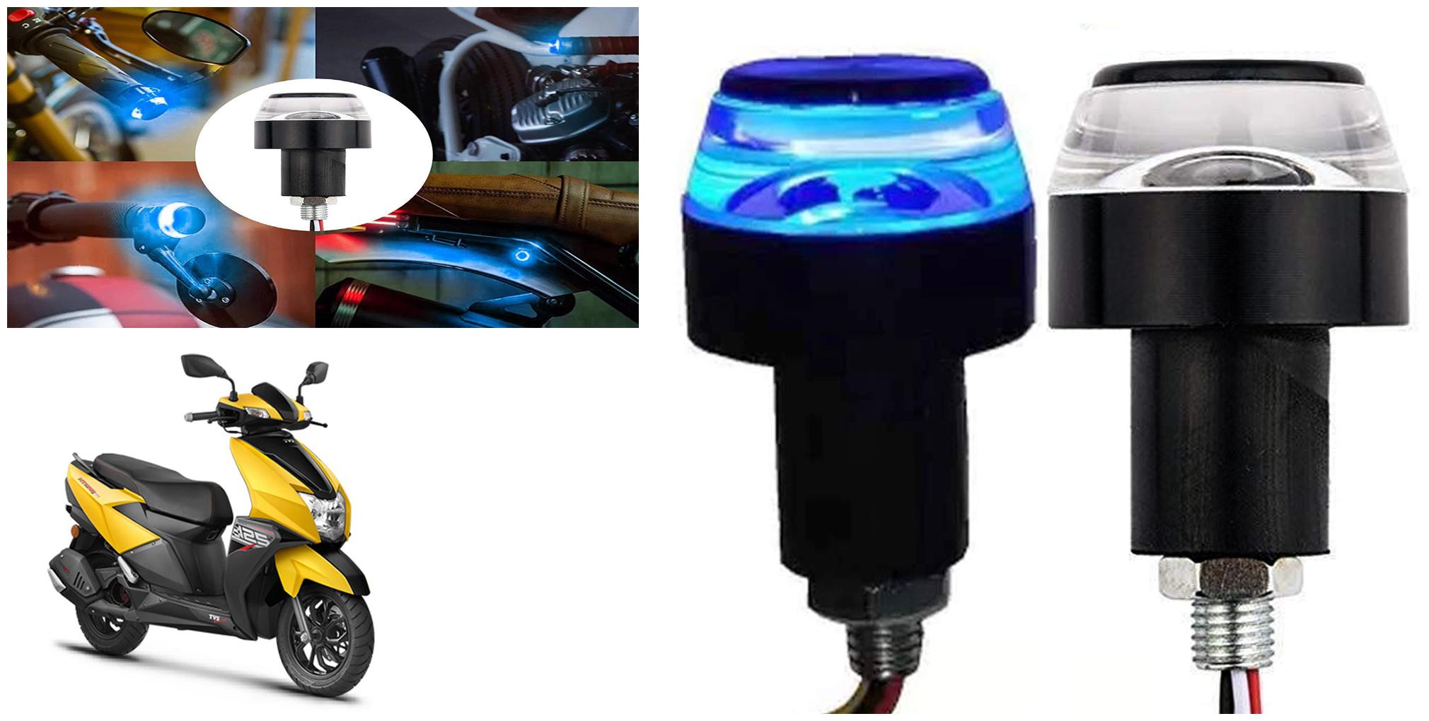 

SHOP4U Handlebar LED Turn Signal Handelbar Dual Bulb for TVS NTORQ 125 ( White and Blue 2 PCs )
