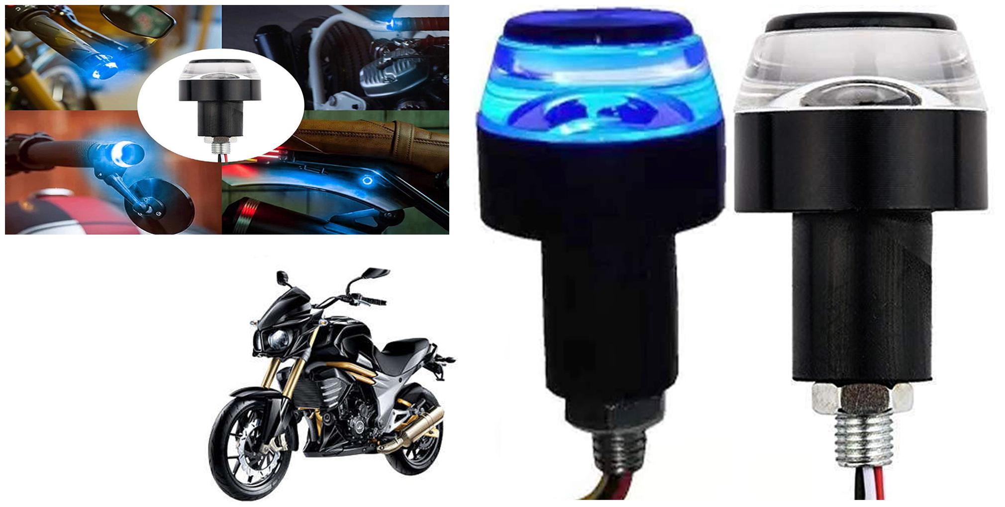 

SHOP4U Handlebar LED Turn Signal Handelbar Dual Bulb for Mahindra Mojo ( White and Blue 2 PCs )
