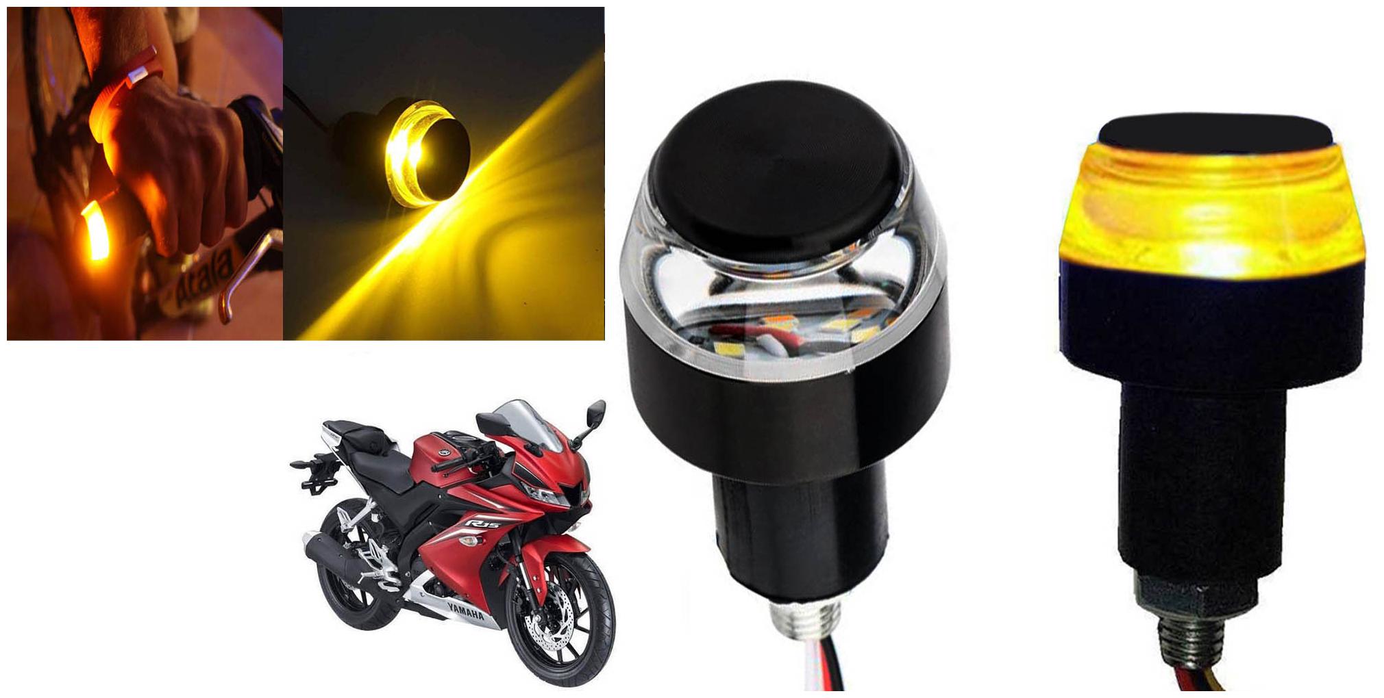 

SHOP4U Handlebar LED Turn Signal Indicatorn Dual Bulb for Yamaha YZF R15 V3 ( White and Yellow 2 PCs )