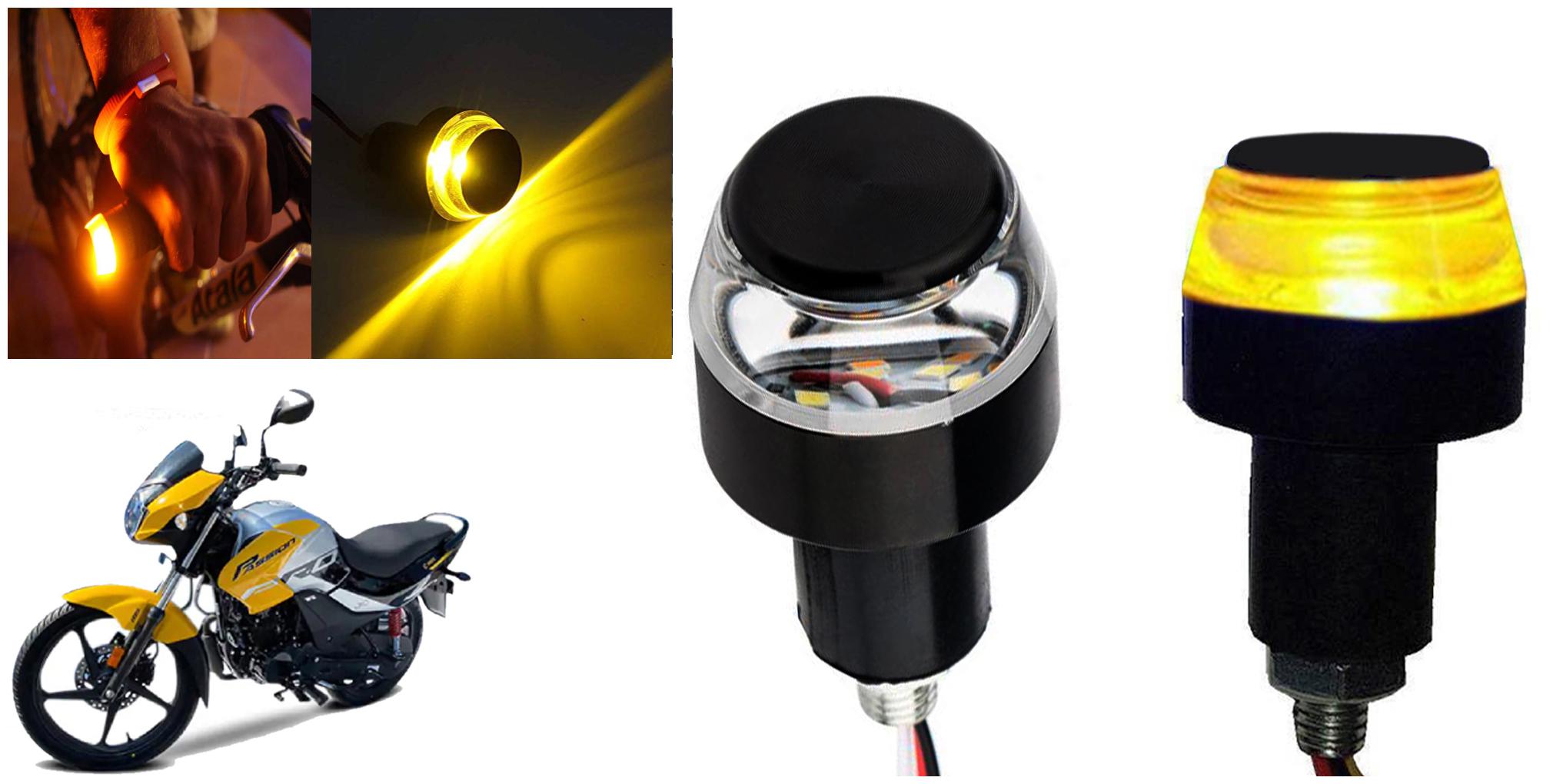

SHOP4U Handlebar LED Turn Signal Indicatorn Dual Bulb for Hero Passion Pro 110 ( White and Yellow 2 PCs )