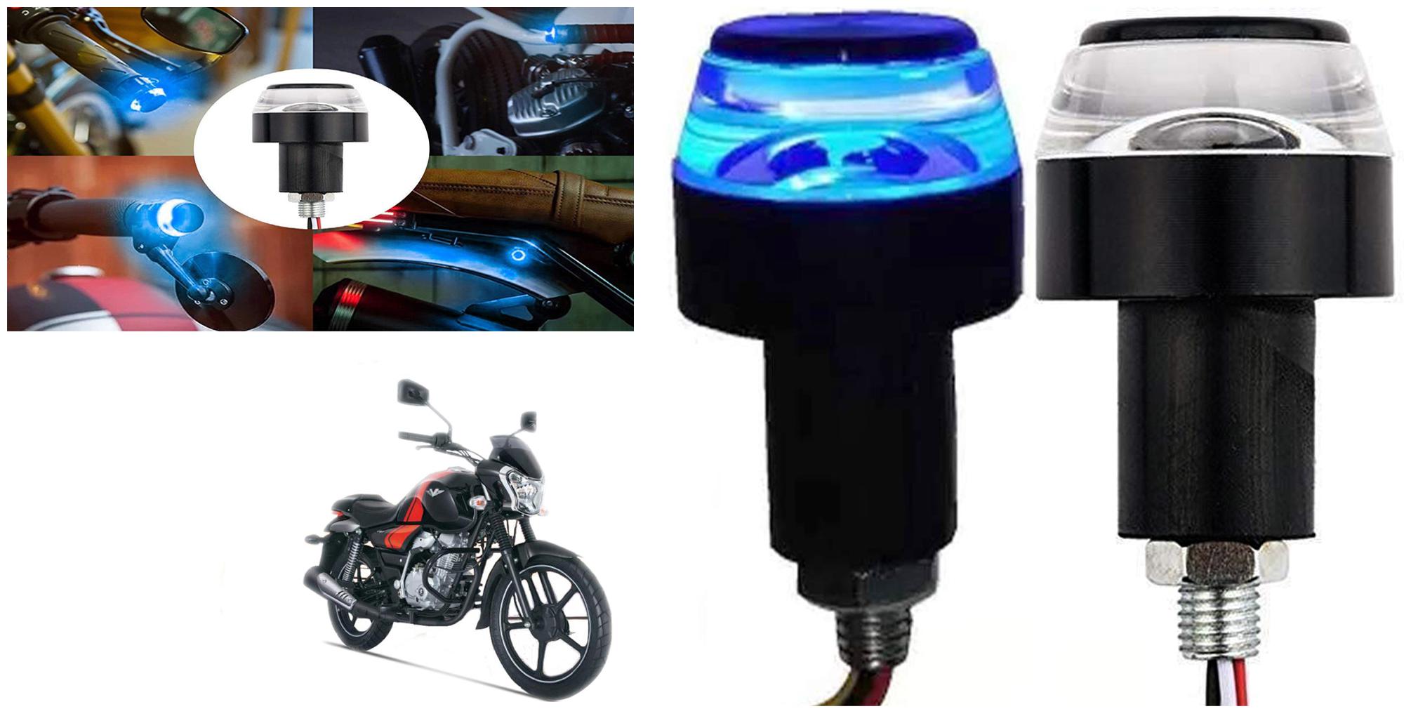 

SHOP4U Handlebar LED Turn Signal Handelbar Dual Bulb for Bajaj V12 ( White and Blue 2 PCs )