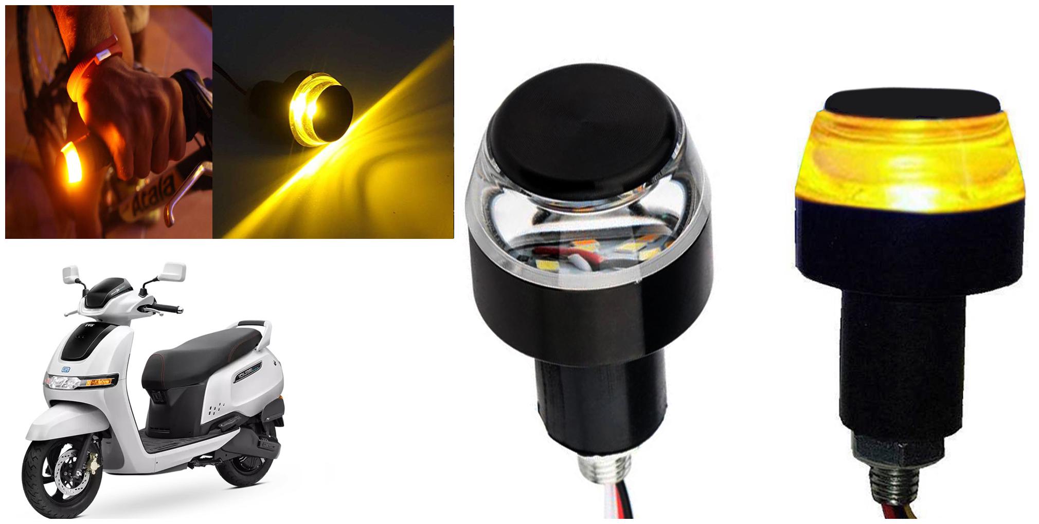 

SHOP4U Handlebar LED Turn Signal Indicatorn Dual Bulb for TVS iQube Electric ( White and Yellow 2 PCs )