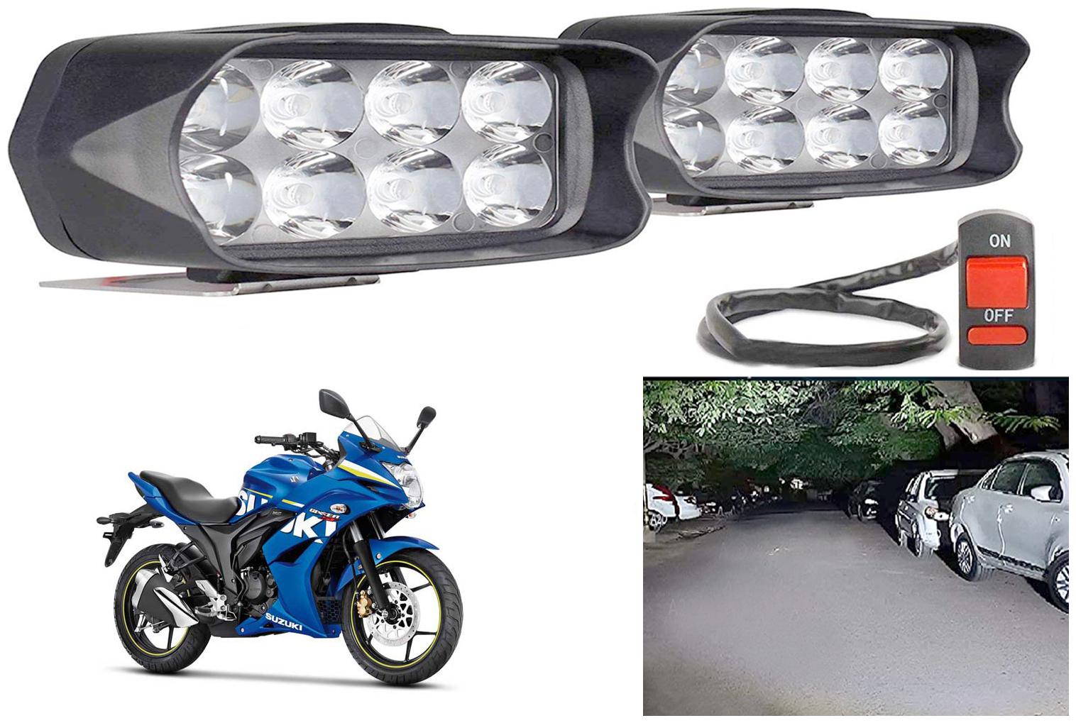 

SHOP4U L21 Shilon 8 LED Fog Lamp Light for Suzuki Gixxer 250 ( Free on off Switch )
