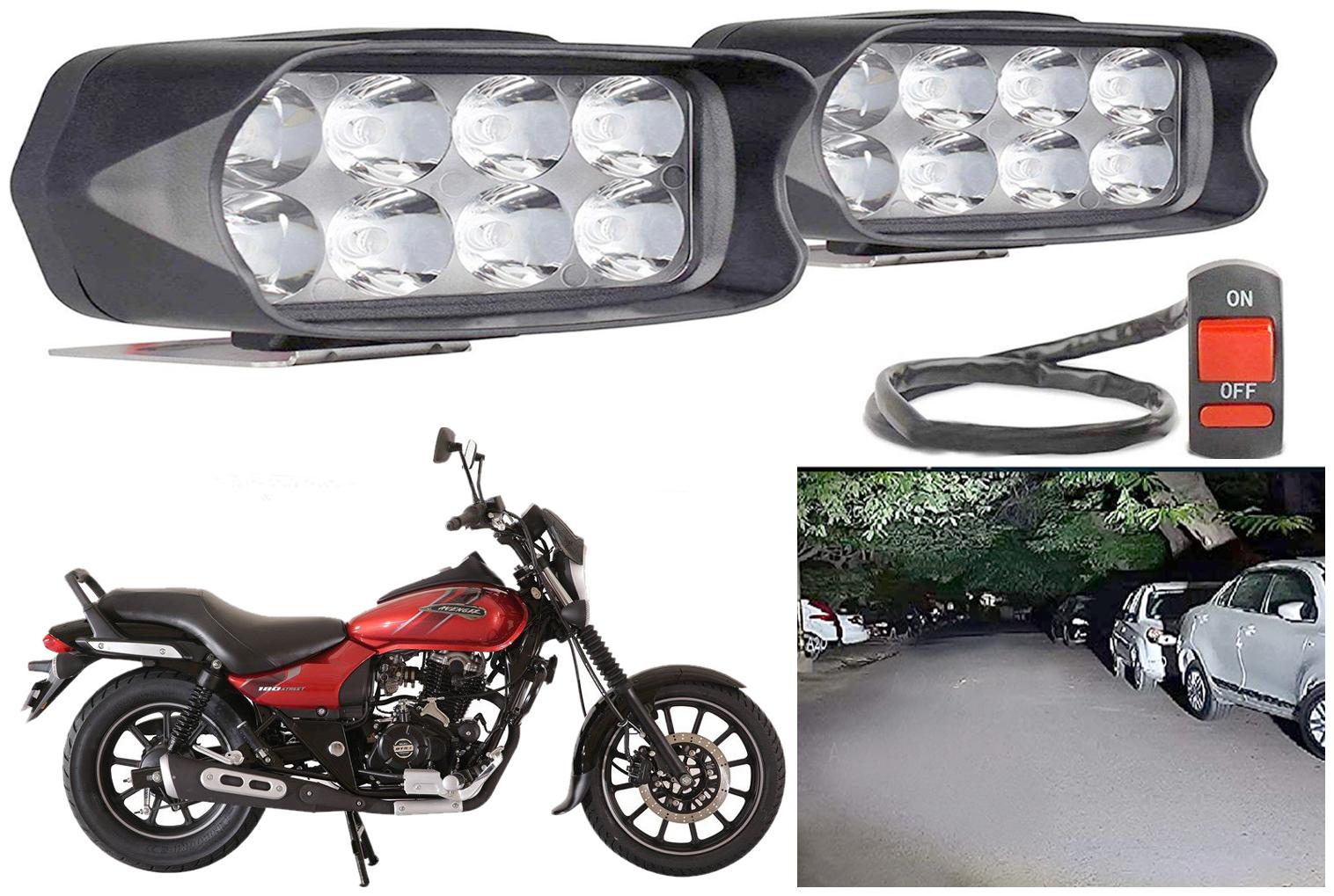 

SHOP4U L21 Shilon 8 LED Fog Lamp Light for Bajaj Avenger 180 ( Free on off Switch )