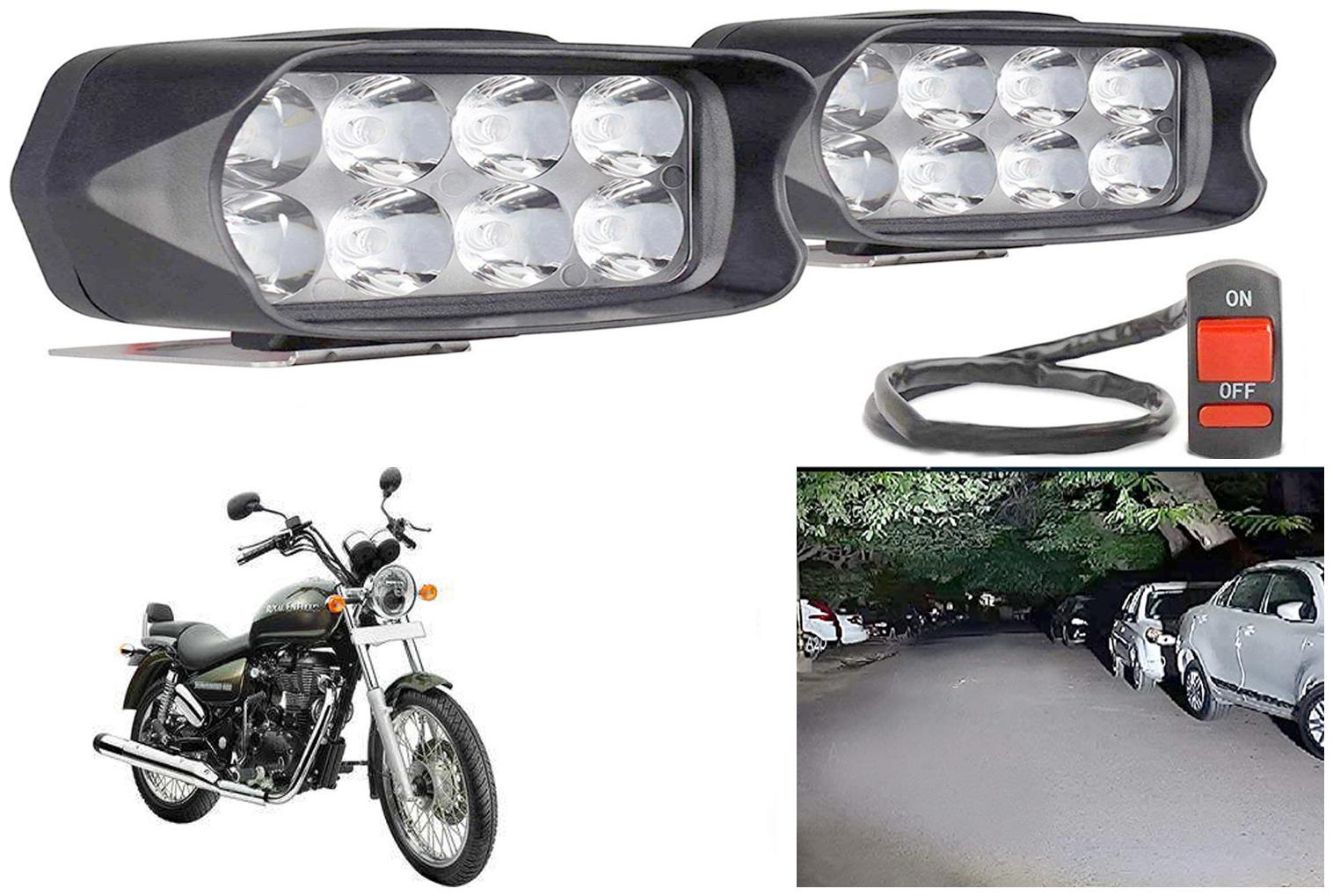 

SHOP4U L21 Shilon 8 LED Fog Lamp Light for Royal Enfield Thunderbird 350 ( Free on off Switch )