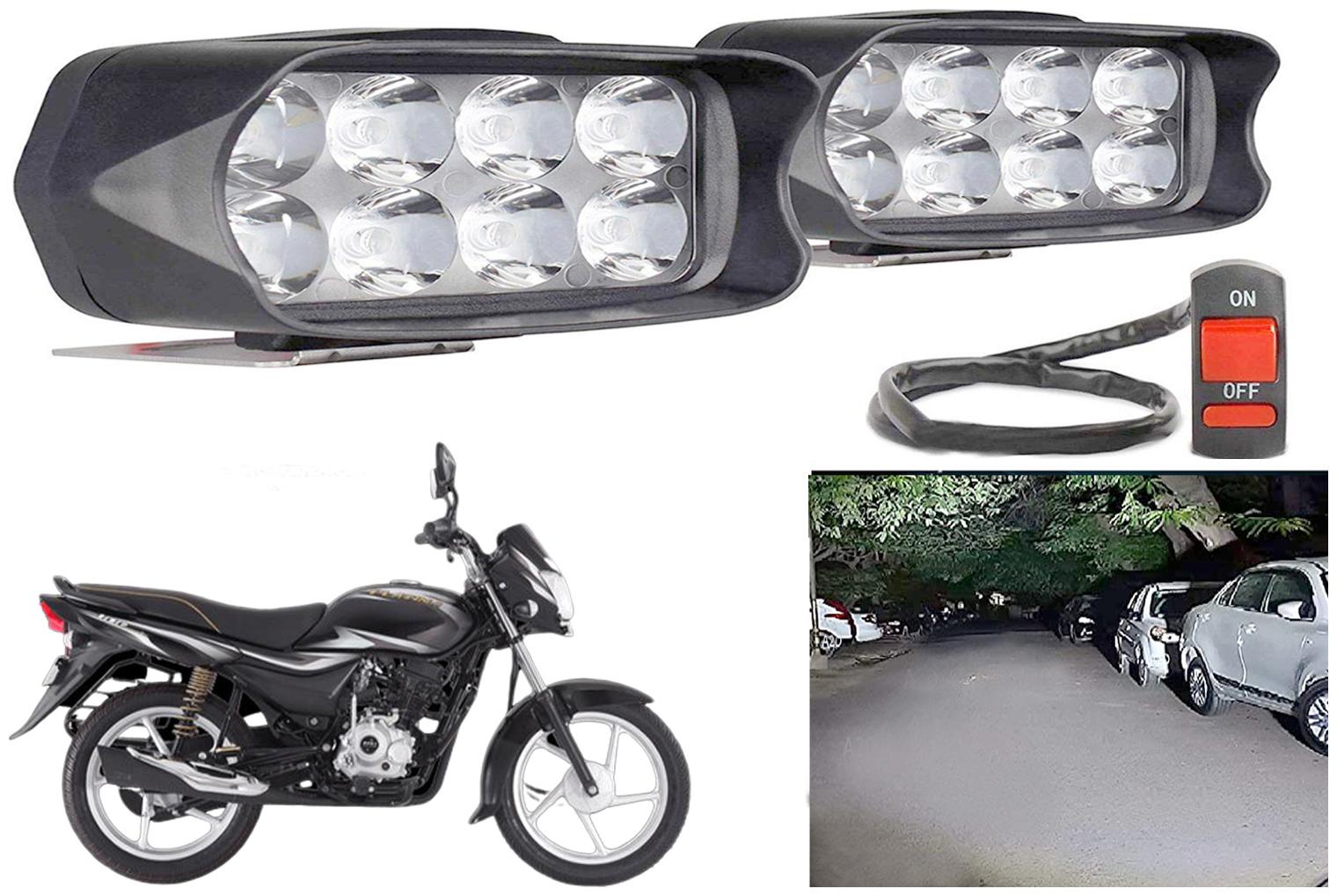 

SHOP4U L21 Shilon 8 LED Fog Lamp Light for Bajaj Platina 100 ( Free on off Switch )