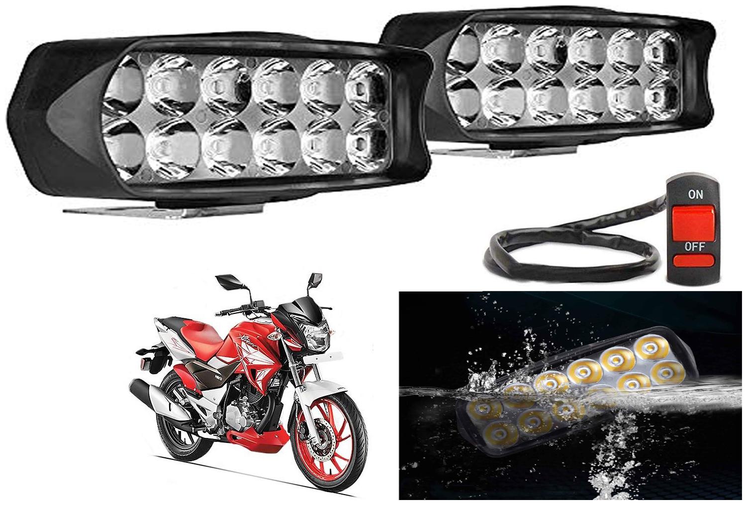 

SHOP4U L22 Waterproof 12 LED Fog Light Head Lamp for Hero Xtreme 200S (Set of 2 Free On Off Switch)