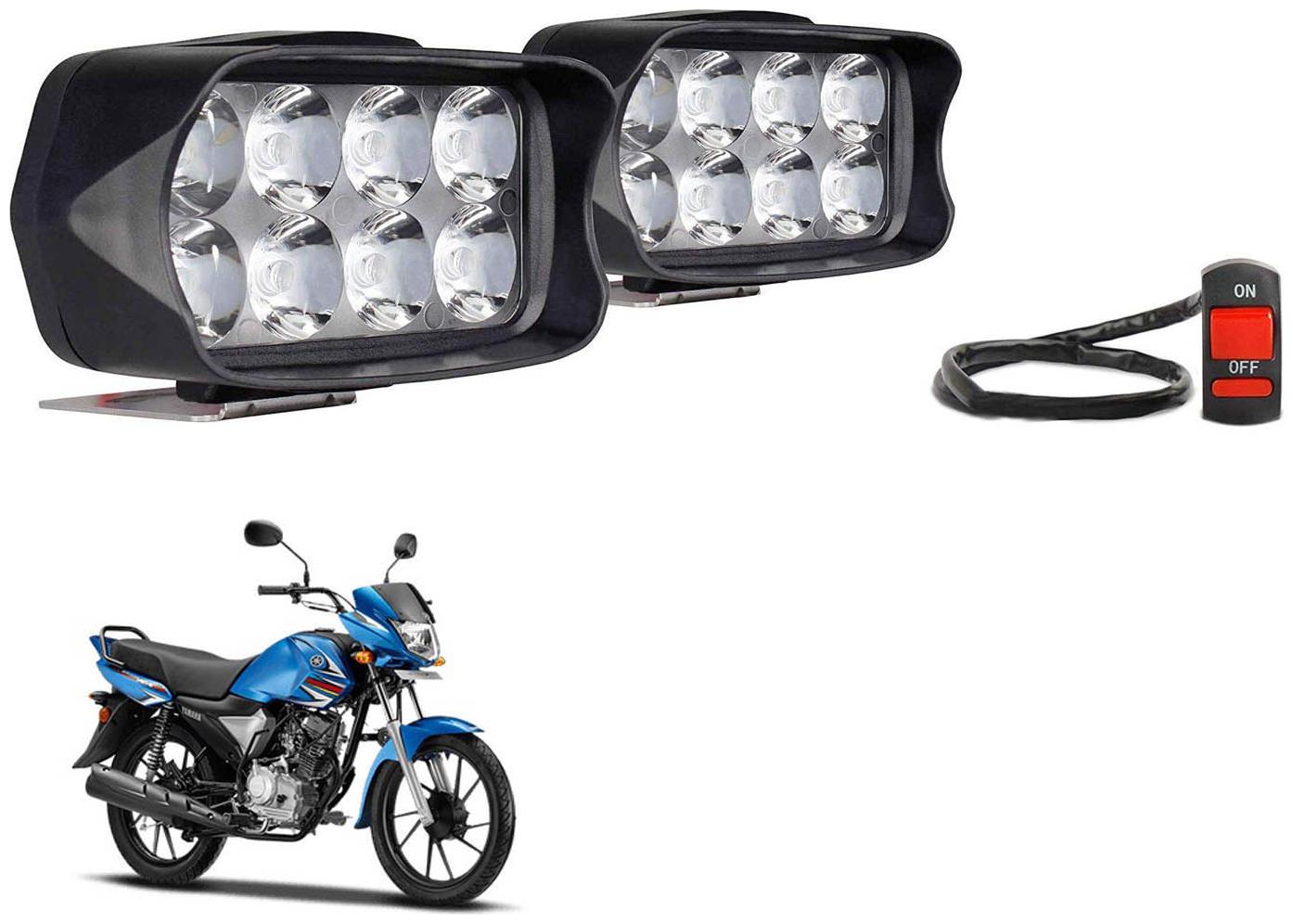 

SHOP4U Shillon 8 LED Fog Light Mirror Mount Driving Spot Lamp with On Off Switch For Yamaha Saluto RX ( Black Pack of 2 )