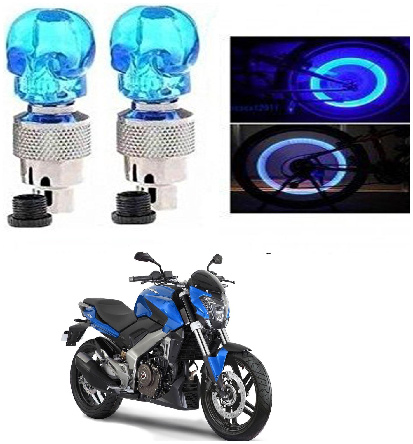 

SHOP4U Skull Wheel Tyre Light With Motion Sensor for Bajaj Dominar 400 (Blue Pack of 2 )