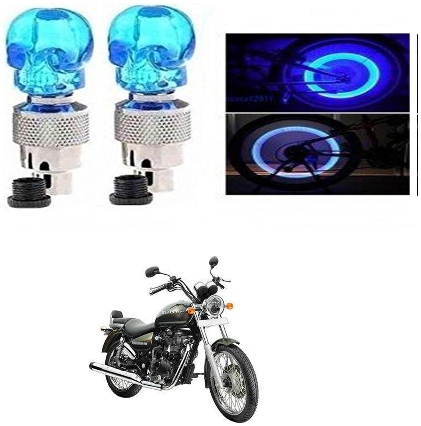 

SHOP4U Skull Wheel Tyre Light With Motion Sensor for Royal Enfield Thunderb 350 (Blue Pack of 2 )