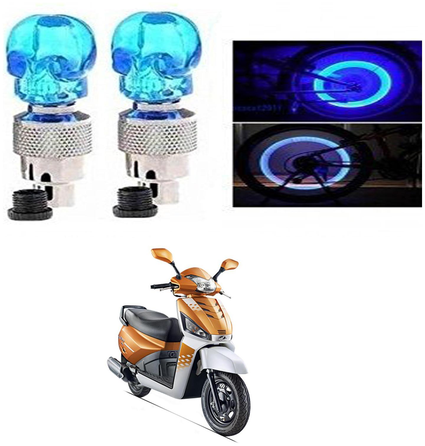 

SHOP4U Skull Wheel Tyre Light With Motion Sensor for Mahindra Gusto 125 (Blue Pack of 2 )
