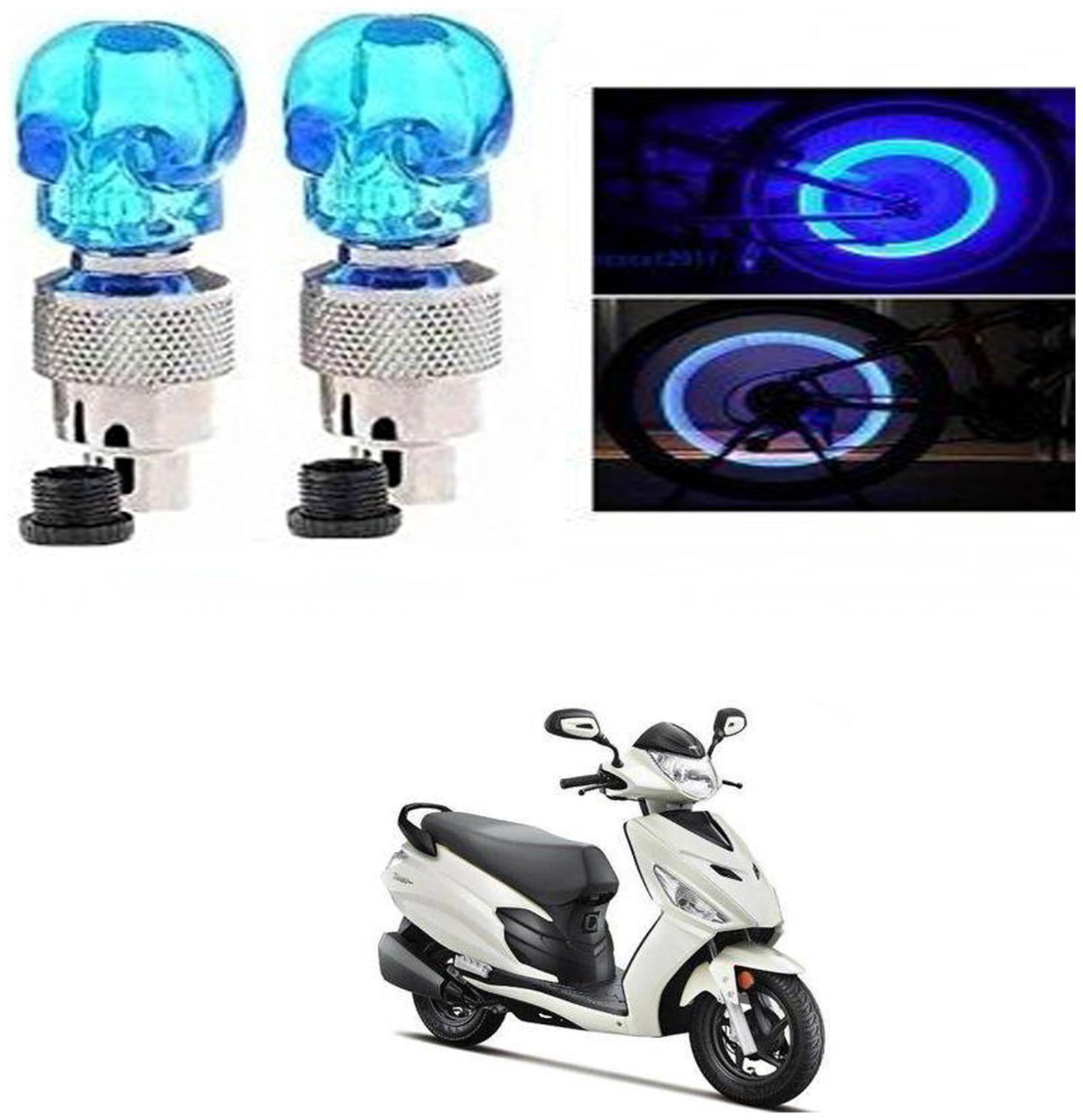 

SHOP4U Skull Wheel Tyre Light With Motion Sensor for Hero Dash (Blue Pack of 2 )