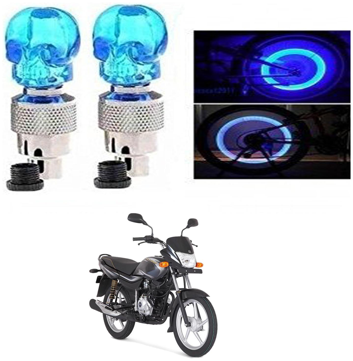 

SHOP4U Skull Wheel Tyre Light With Motion Sensor for Bajaj Platina Comfertec (Blue Pack of 2 )