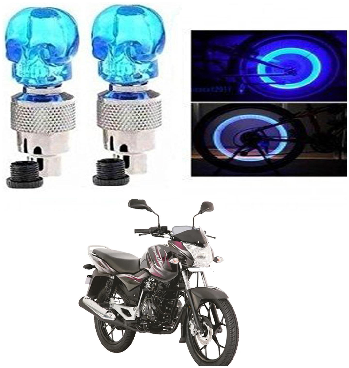 

SHOP4U Skull Wheel Tyre Light With Motion Sensor for Bajaj Discover 125M (Blue Pack of 2 )