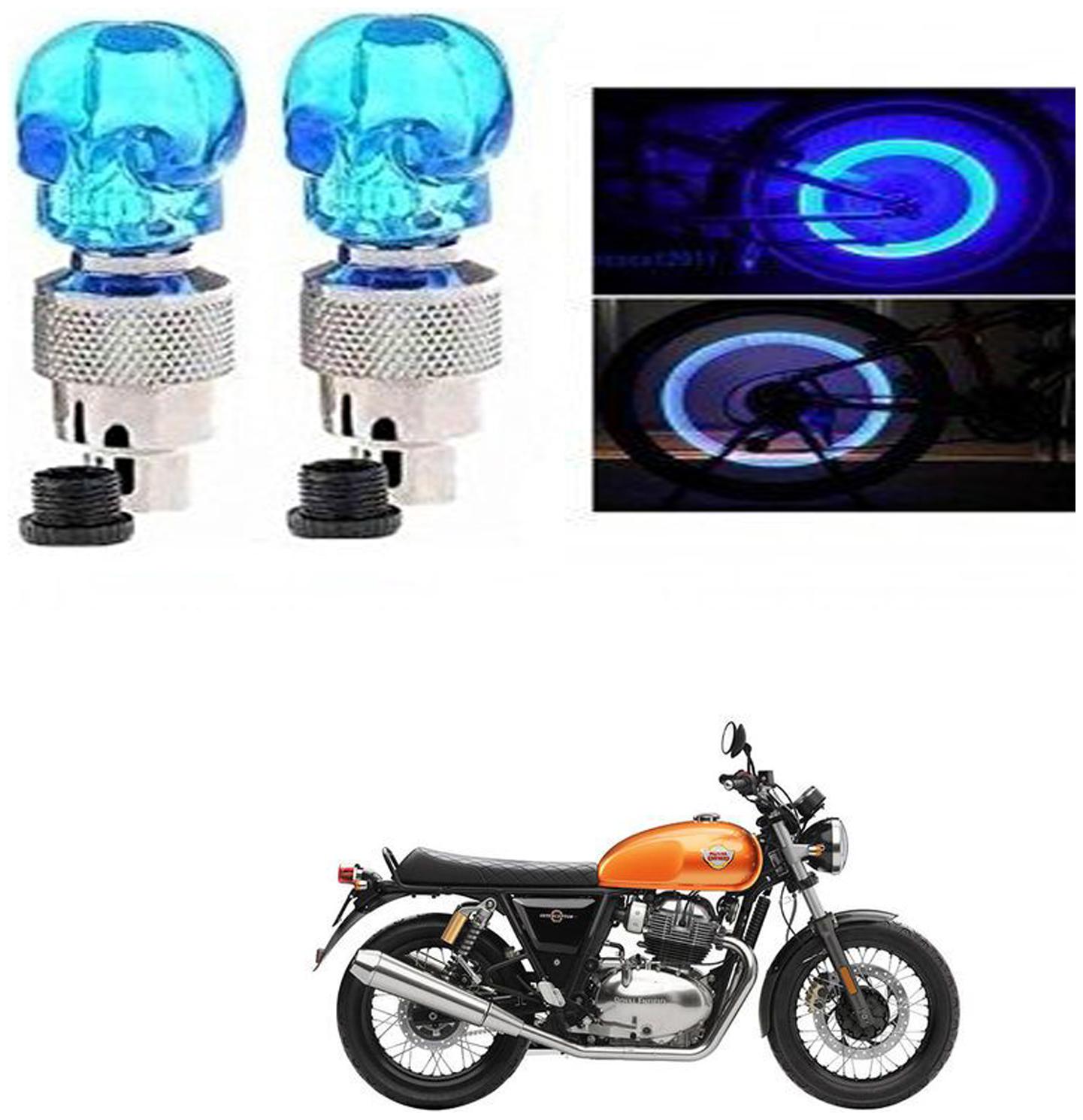 

SHOP4U Skull Wheel Tyre Light With Motion Sensor for Royal Enfield Intercepto 650 (Blue Pack of 2 )