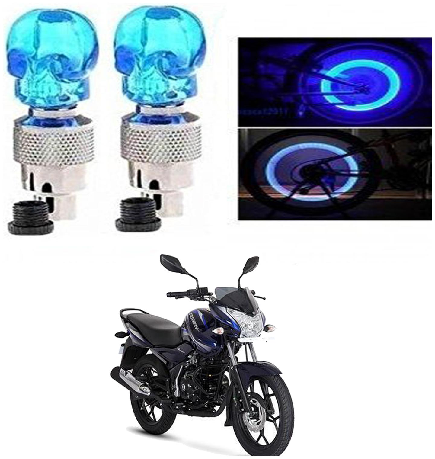 

SHOP4U Skull Wheel Tyre Light With Motion Sensor for bajaj Discover 150S (Blue Pack of 2 )
